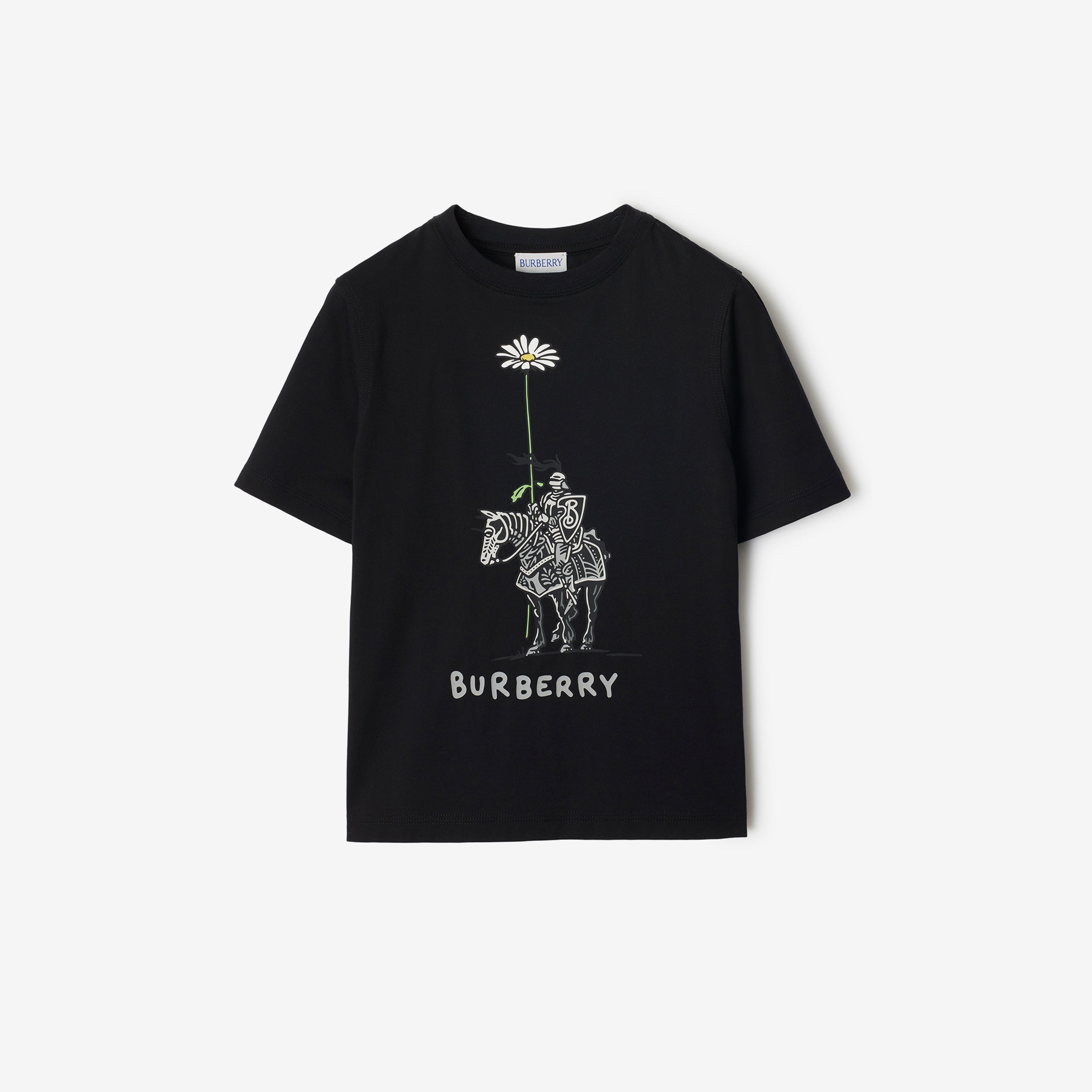Burberry Cedar Knight Daisy Cotton Çocuk Siyah T-Shirt