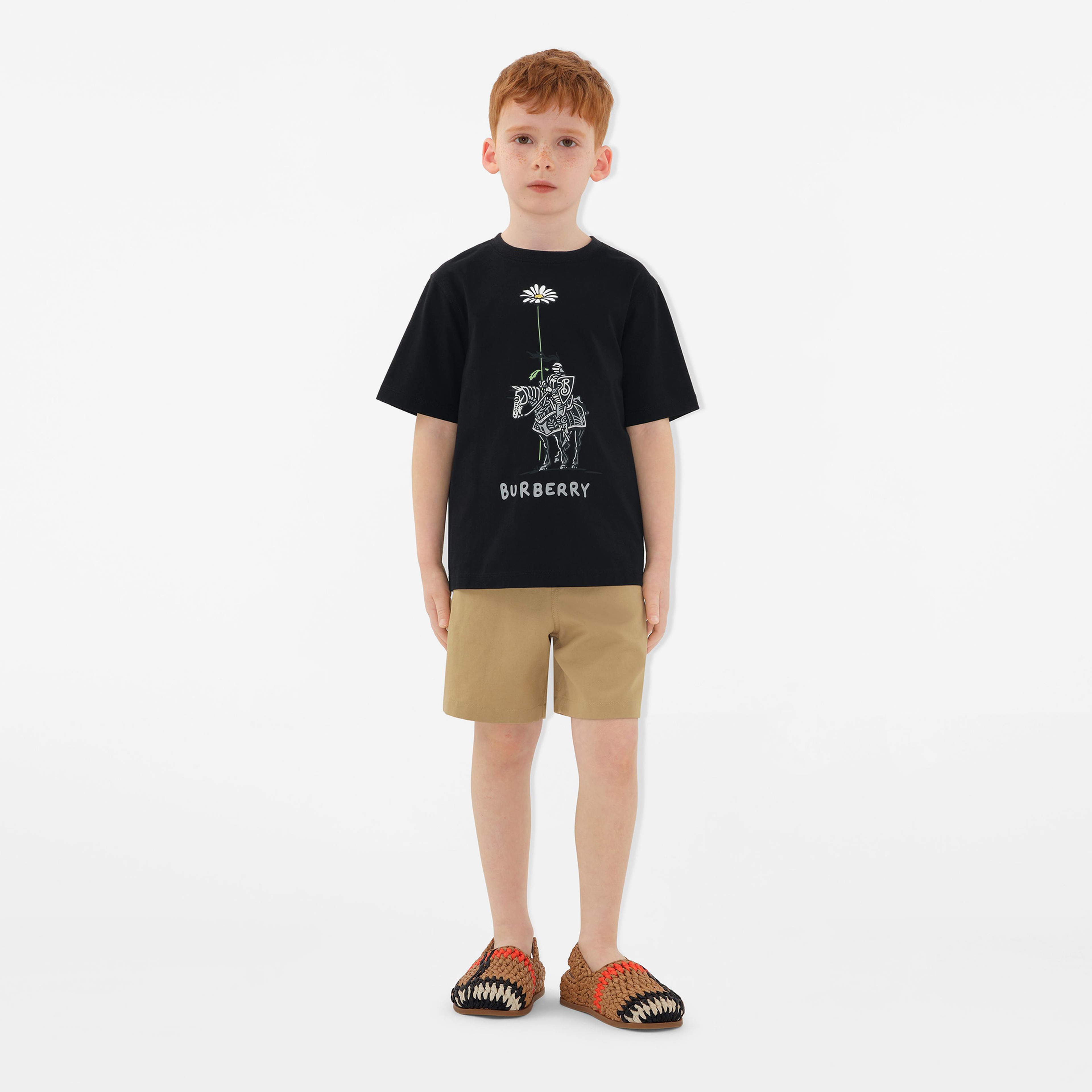 Burberry Cedar Knight Daisy Cotton Çocuk Siyah T-Shirt