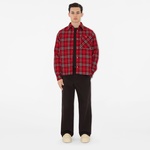 Burberry Lny25 Giu Wool Overshirt Erkek Kırmızı Mont