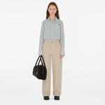 Burberry Striped Cotton Kadın Beyaz Gömlek