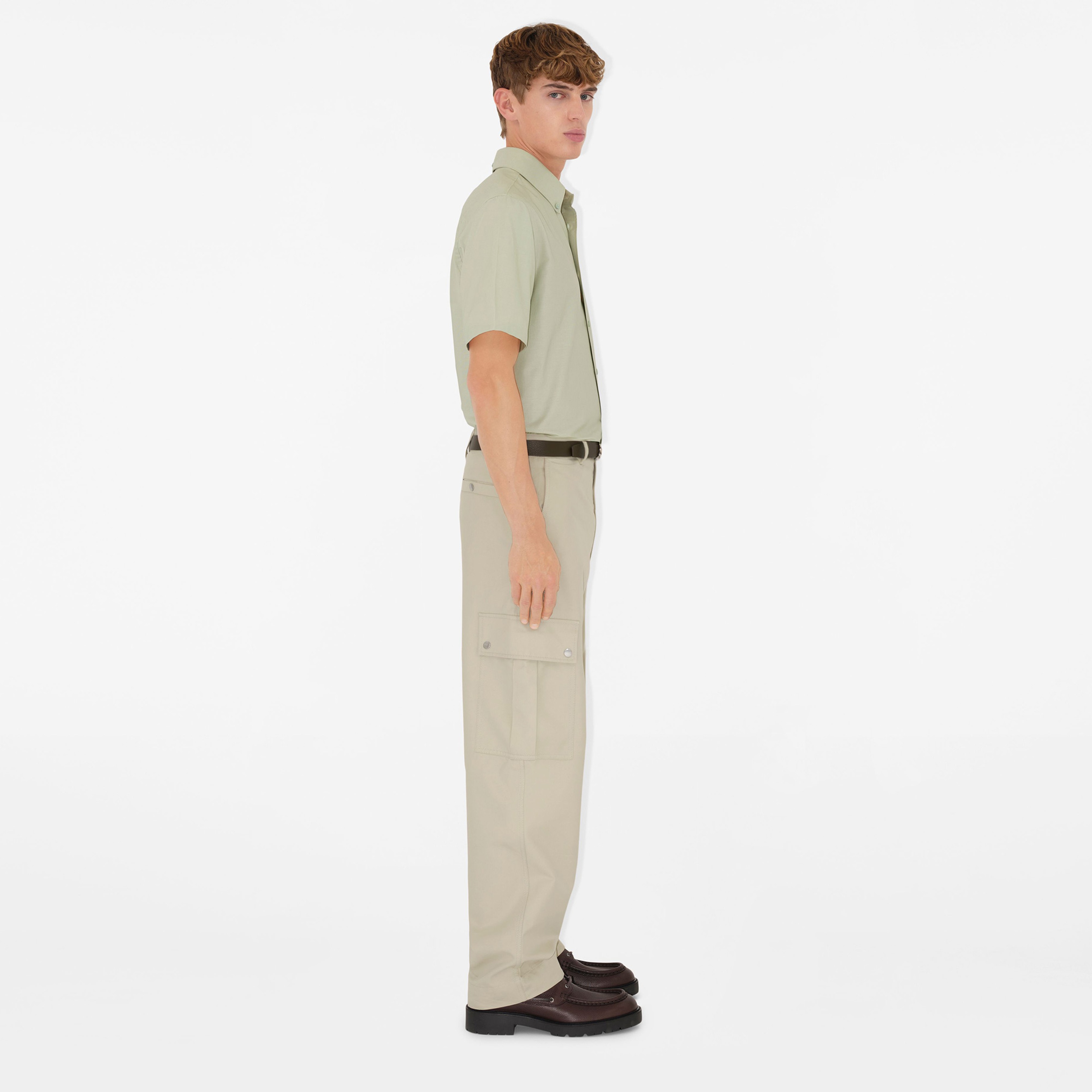 Burberry Relaxed Fit Cotton Oxford Erkek Krem Gömlek