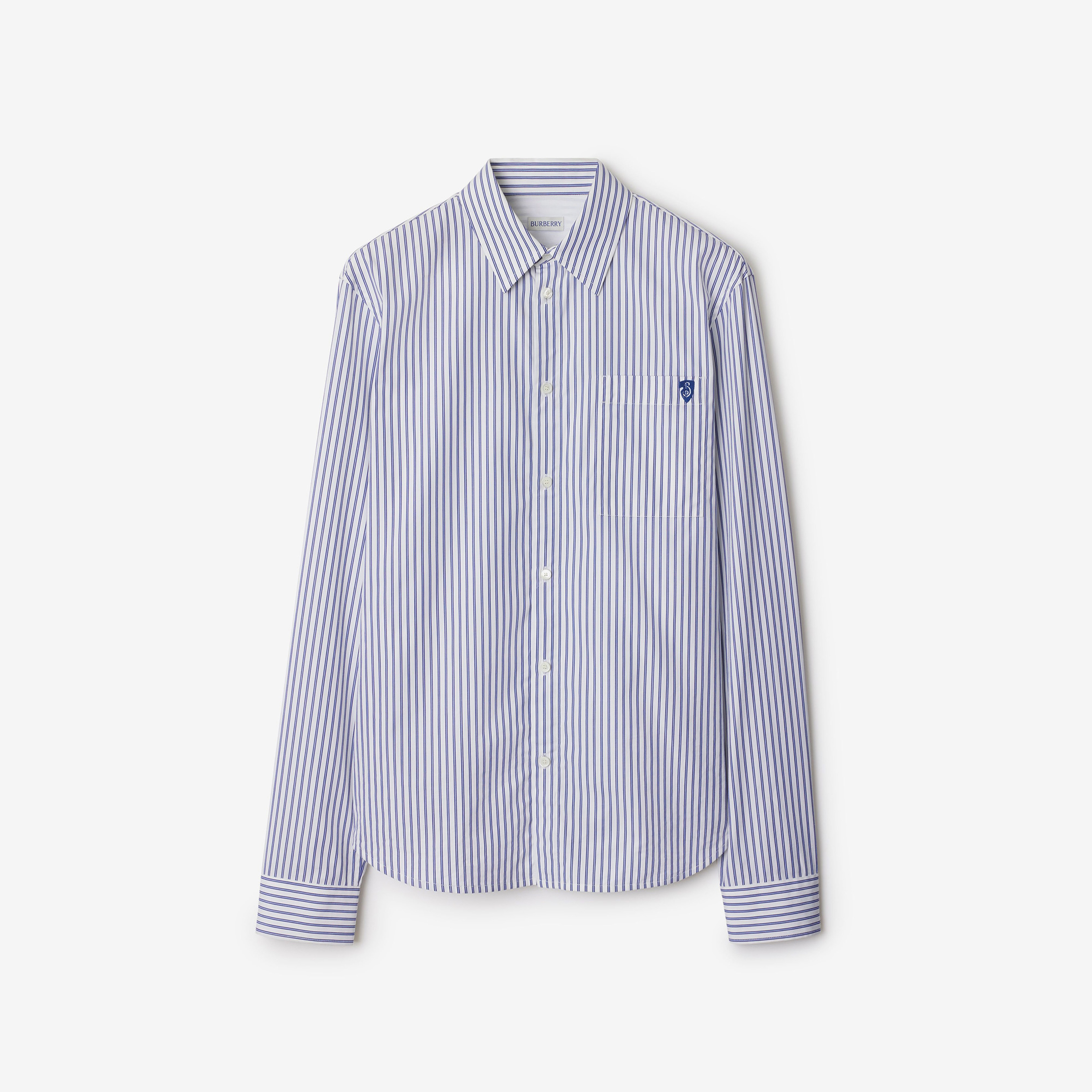 Burberry Relaxed Fit Striped Cotton Erkek Krem Gömlek