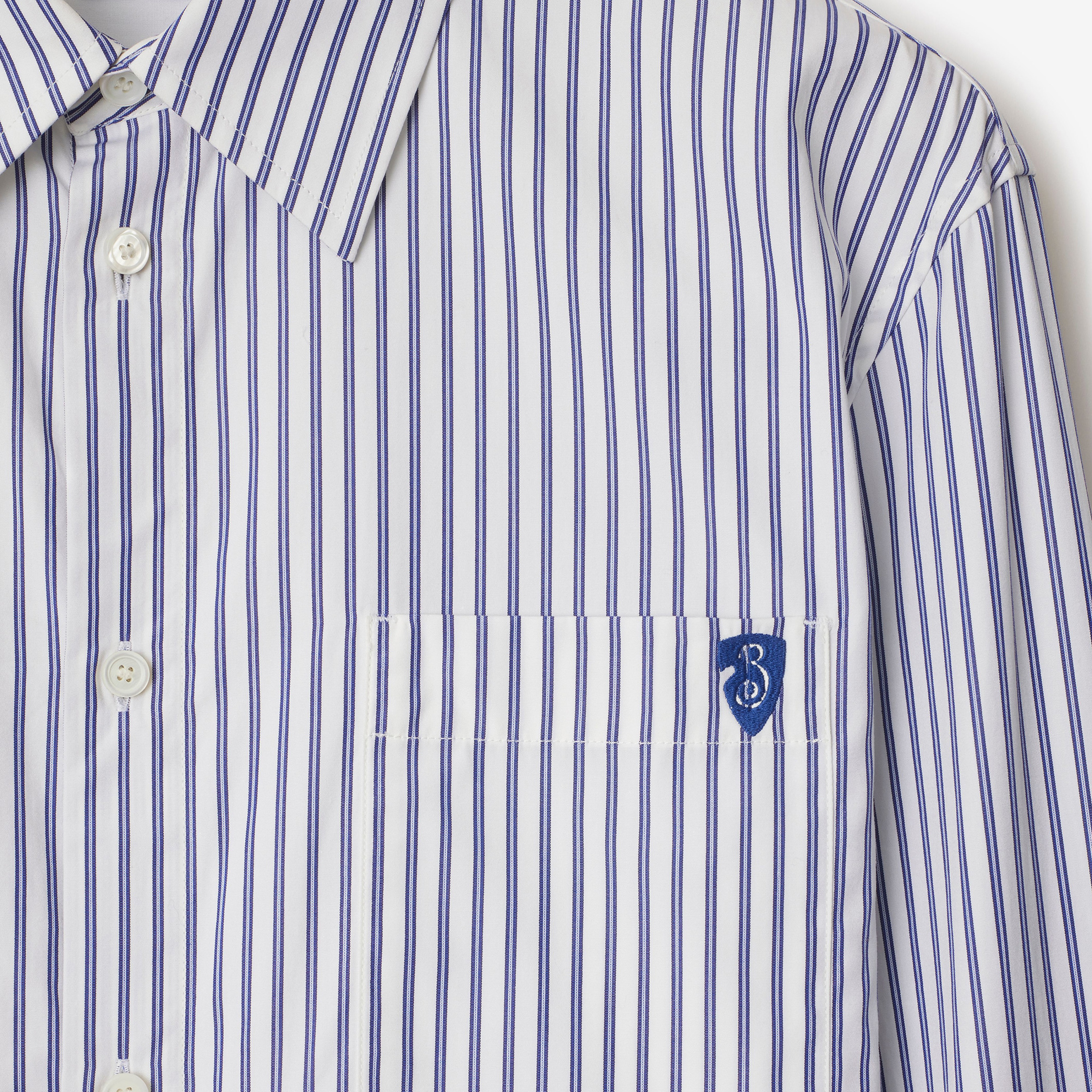 Burberry Relaxed Fit Striped Cotton Erkek Krem Gömlek