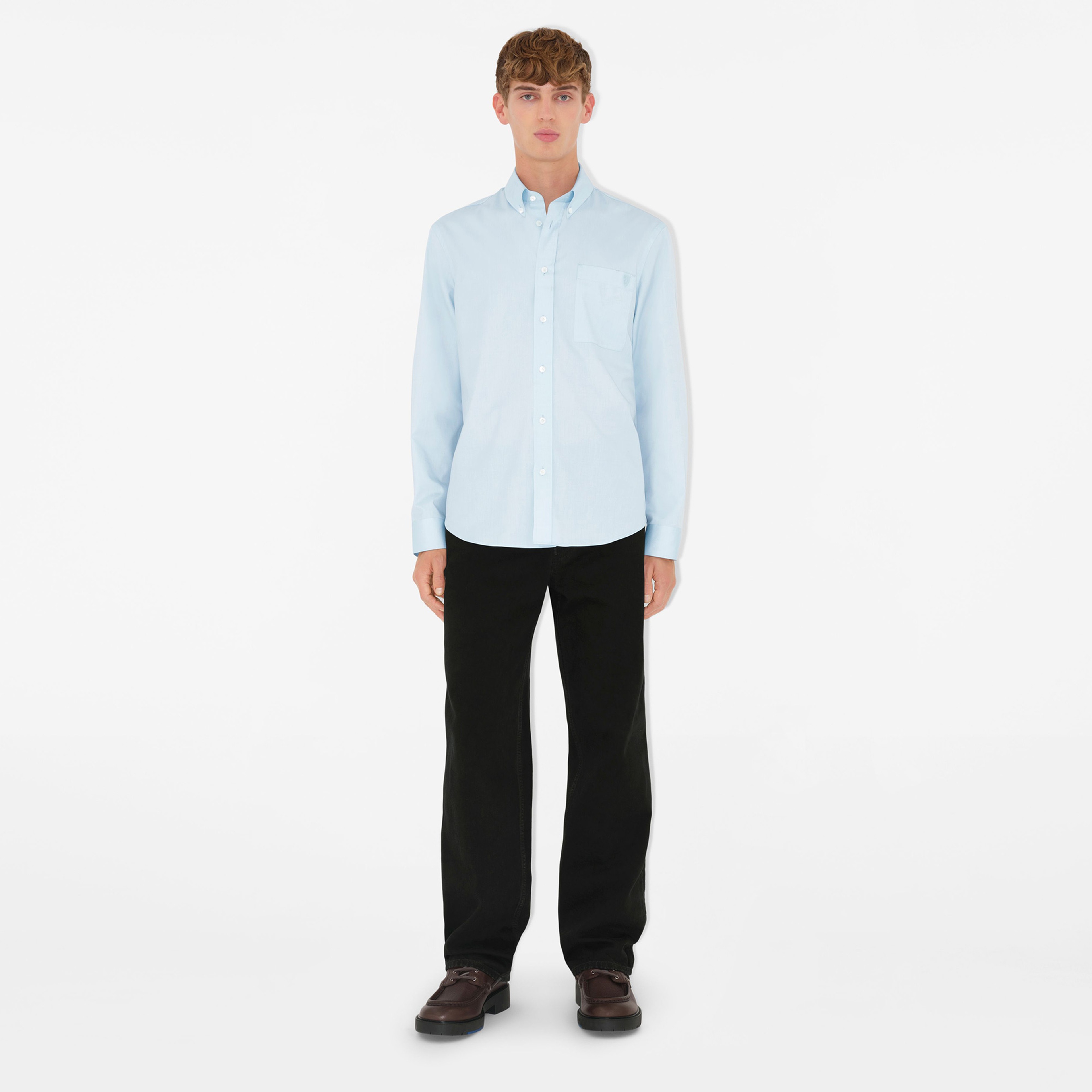 Burberry Relaxed Fit Cotton Oxford Erkek Mavi Gömlek