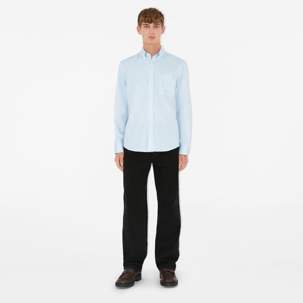 Burberry Relaxed Fit Cotton Oxford Erkek Mavi Gömlek
