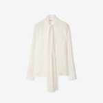 Burberry Ros Silk Blouse Kadın Beyaz Gömlek