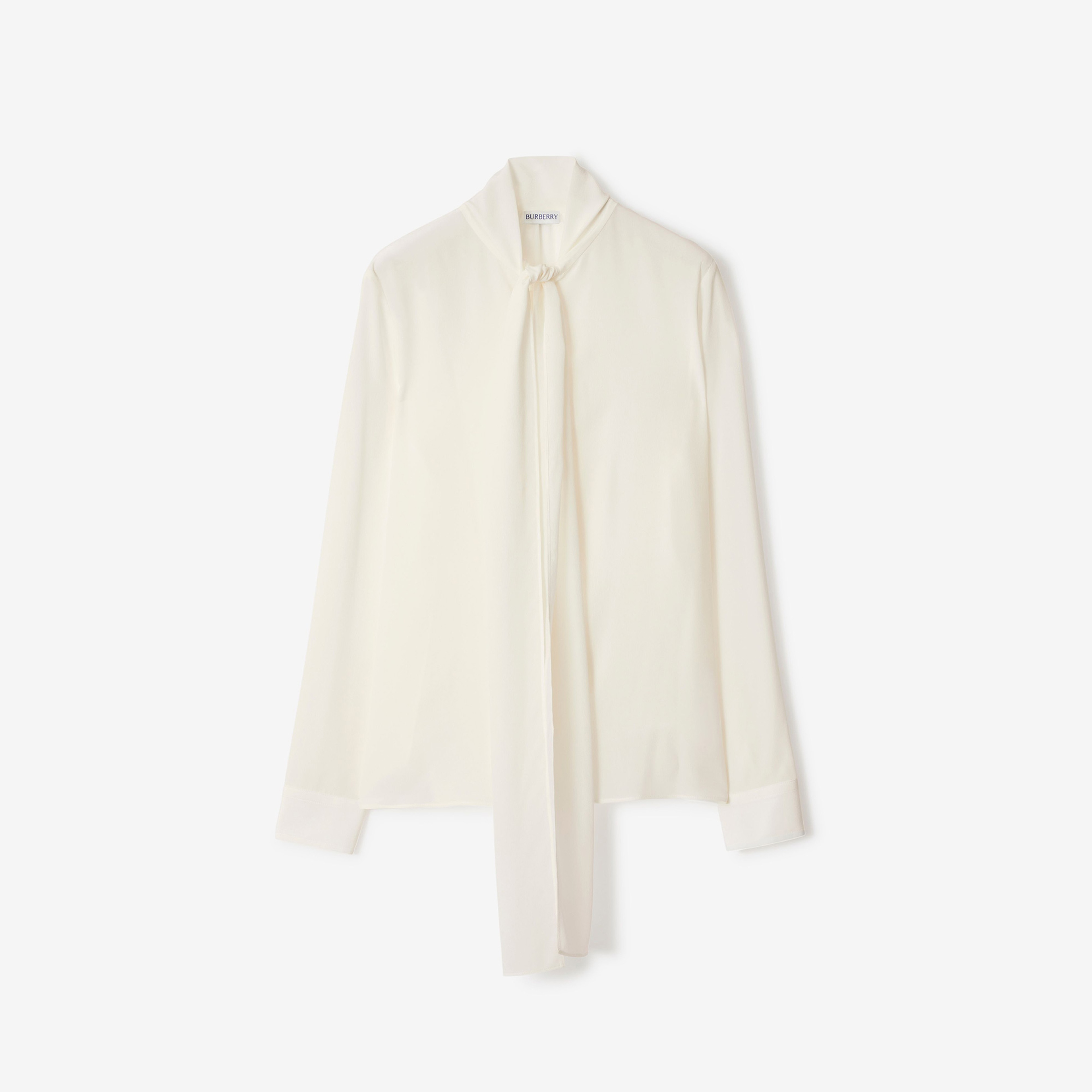 Burberry Ros Silk Blouse Kadın Beyaz Gömlek