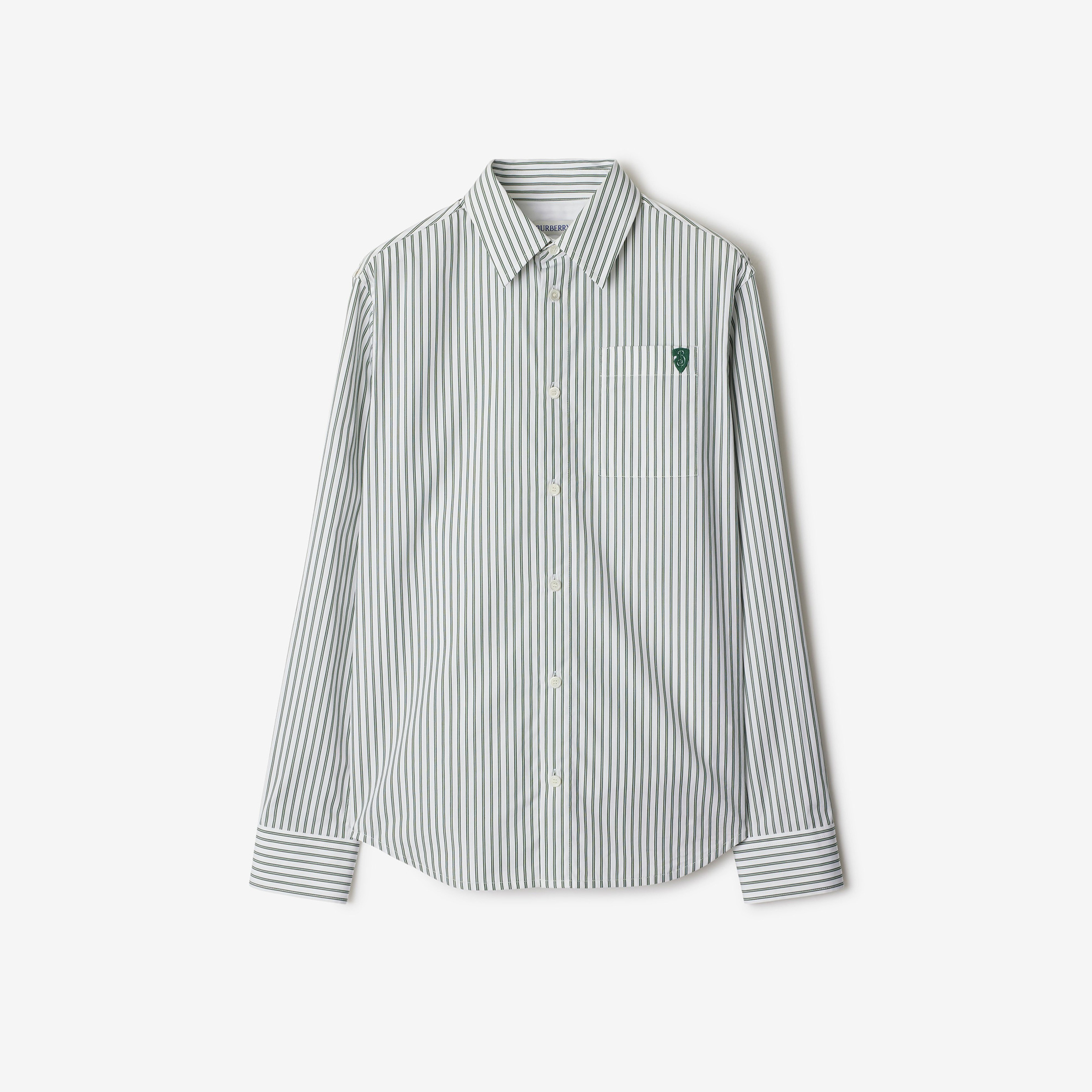 Burberry Striped Cotton Kadın Beyaz Gömlek