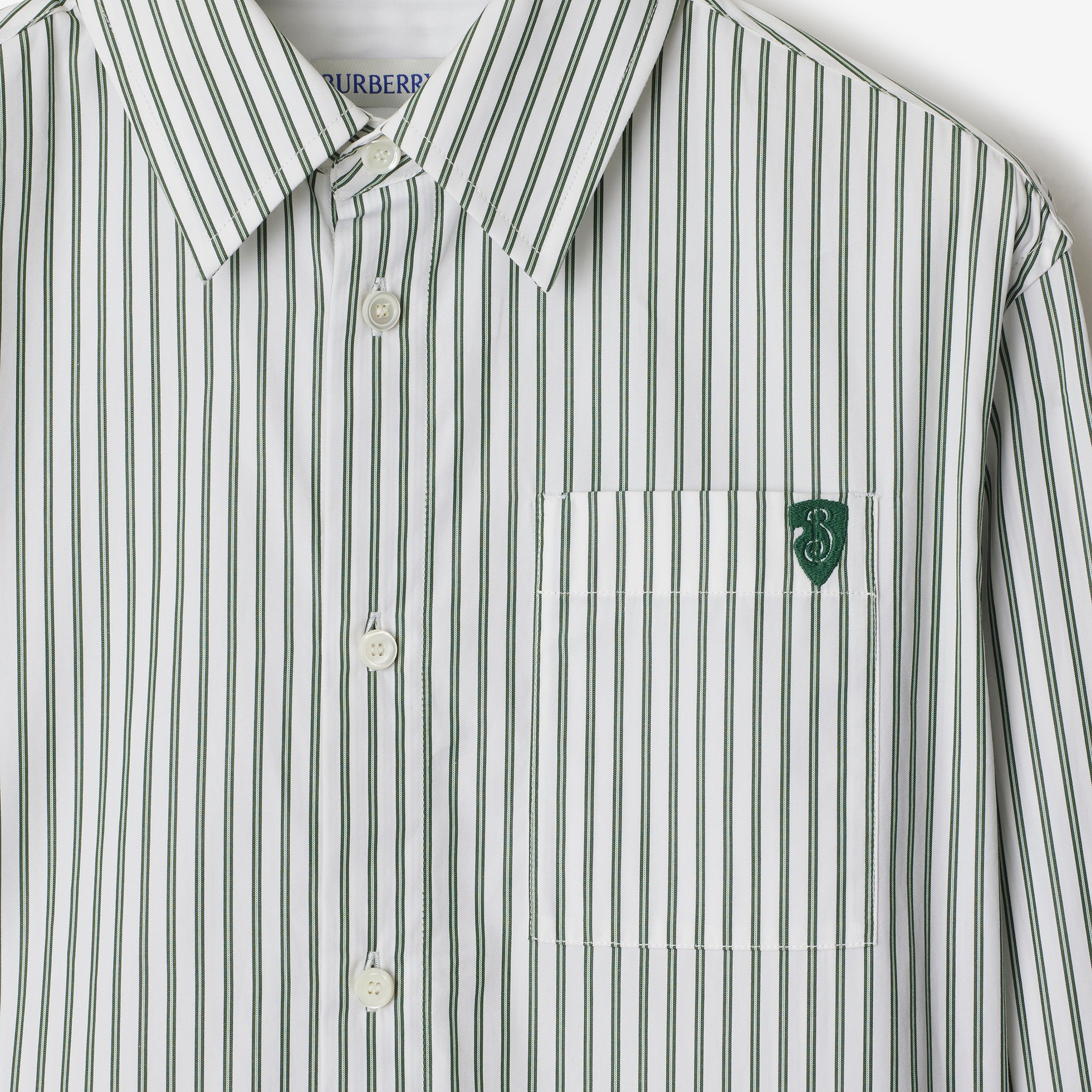 Burberry Striped Cotton Kadın Beyaz Gömlek