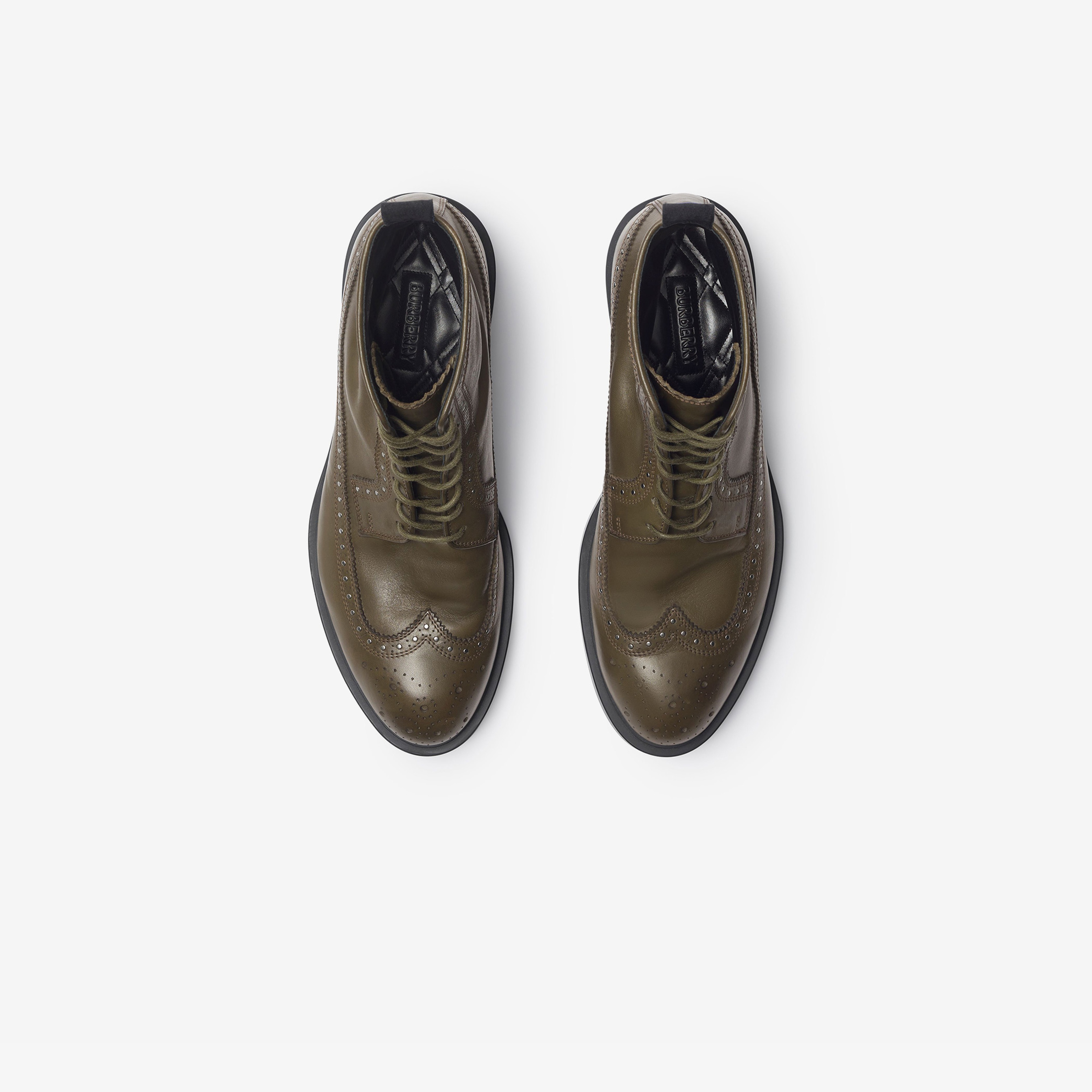 Burberry Studded Leather Loch Erkek Haki Bot