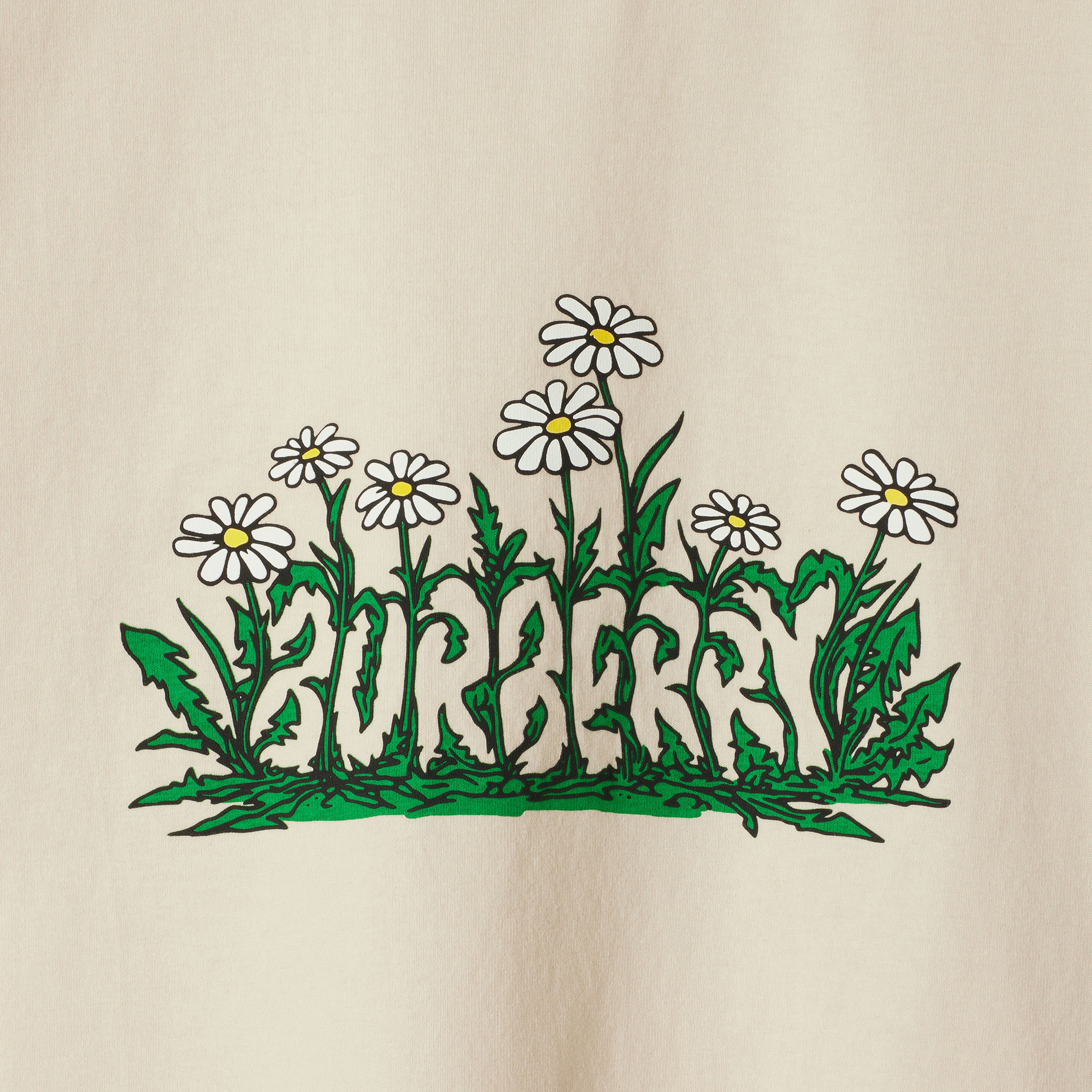 Burberry For Daisy Logo Cotton Kadın Krem T-Shirt
