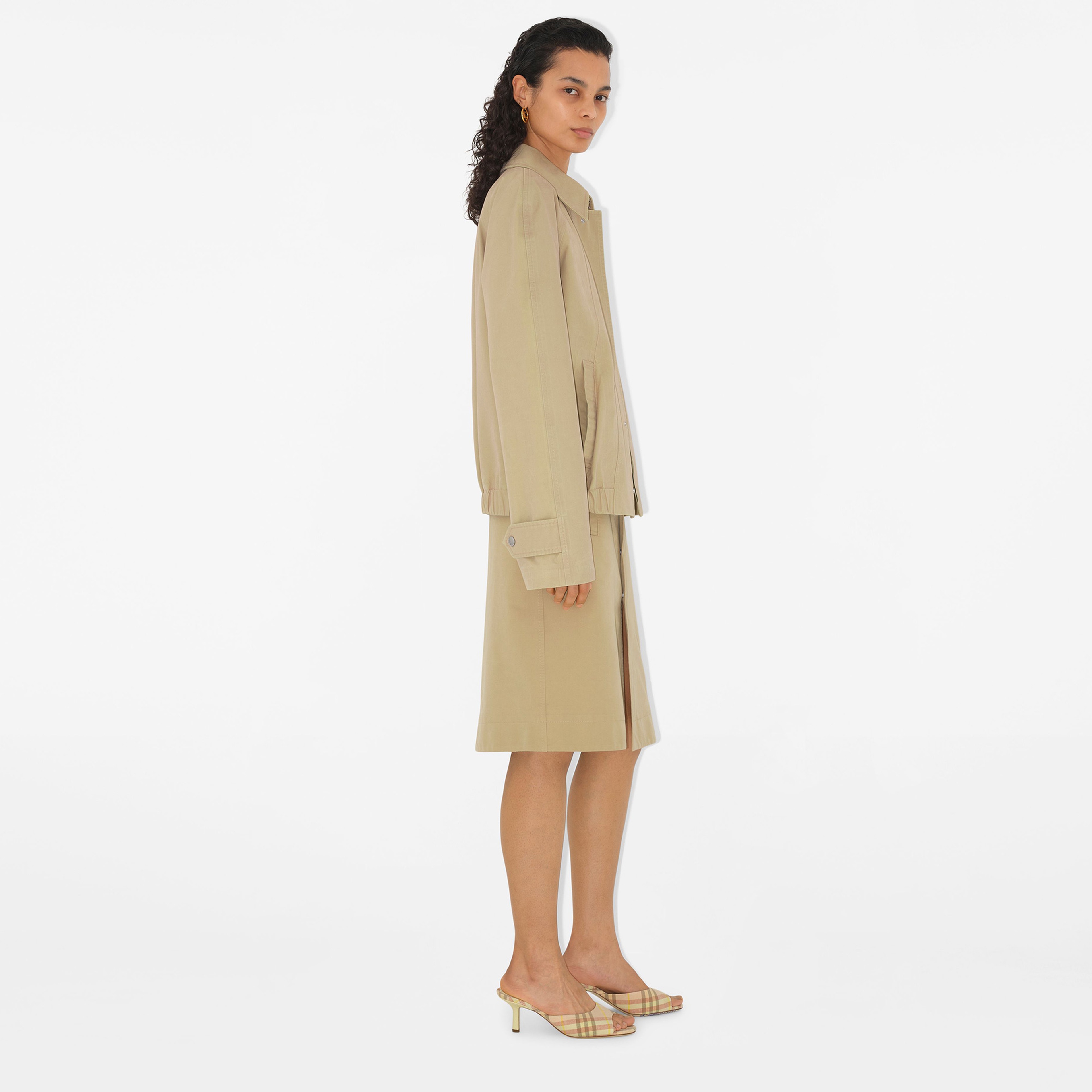 Burberry Tec Cotton Midi Kadın Bej Etek