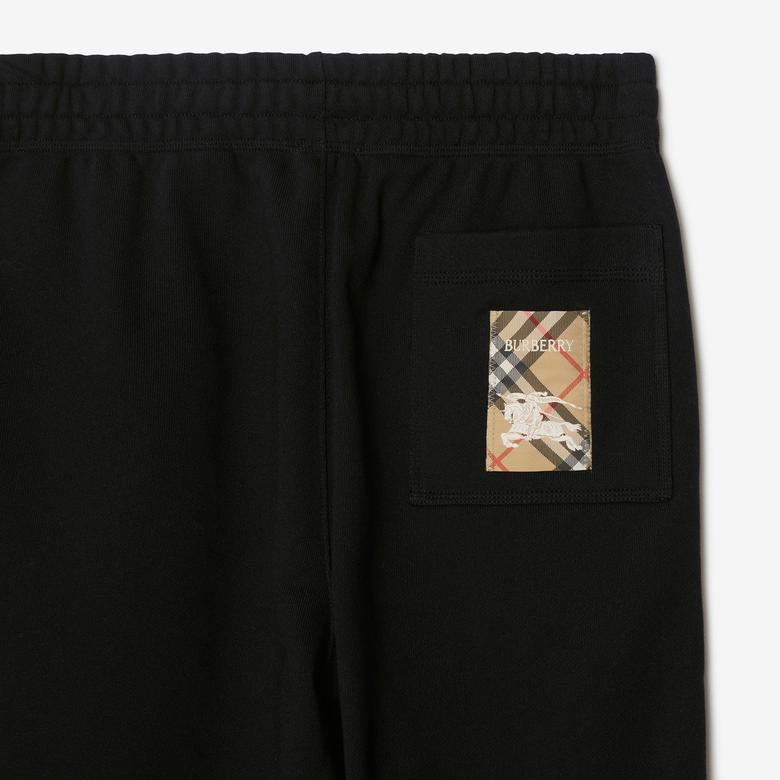 Burberry For Label Cotton Jogging Erkek Siyah Eşofman Altı