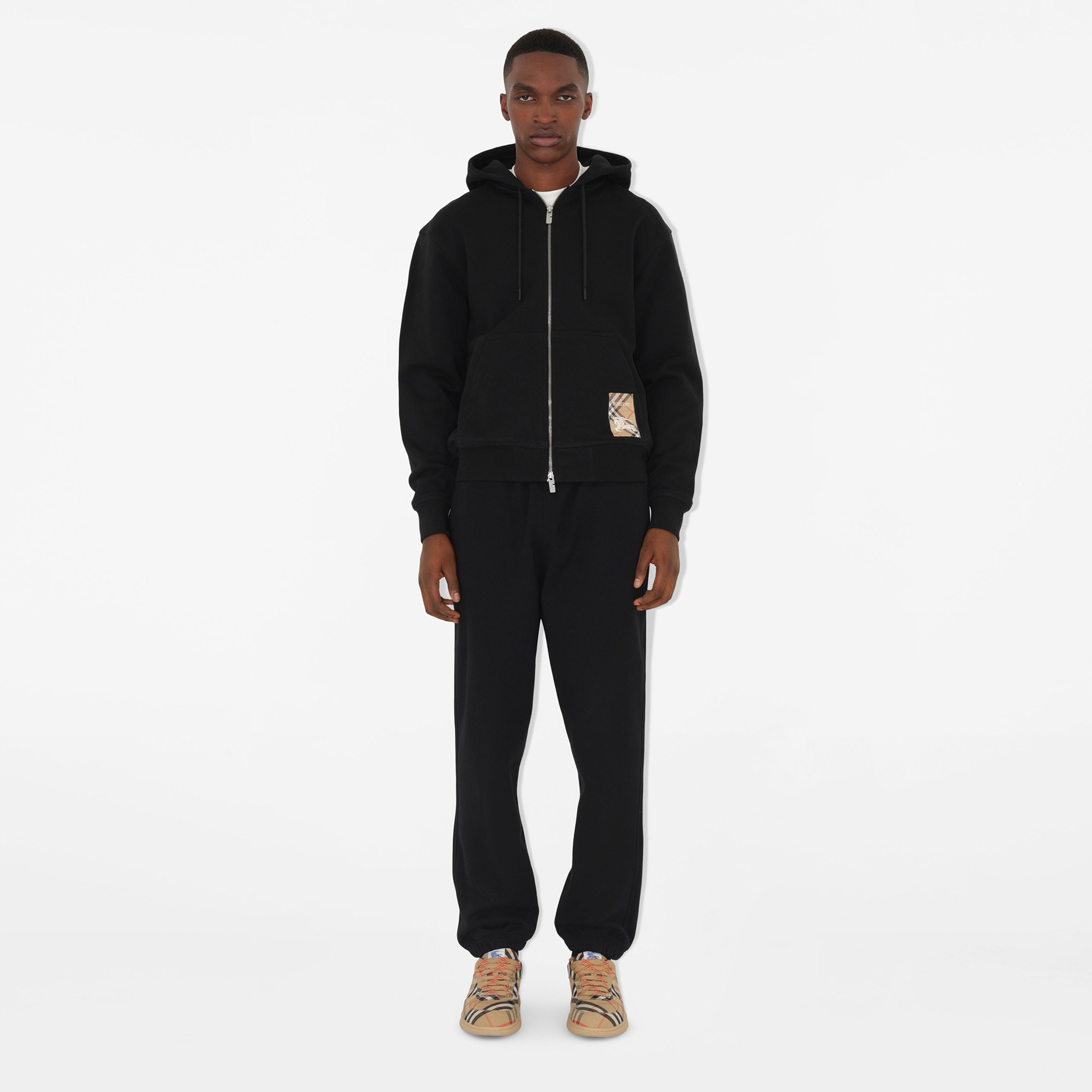 Burberry For Label Cotton Jogging Erkek Siyah Eşofman Altı