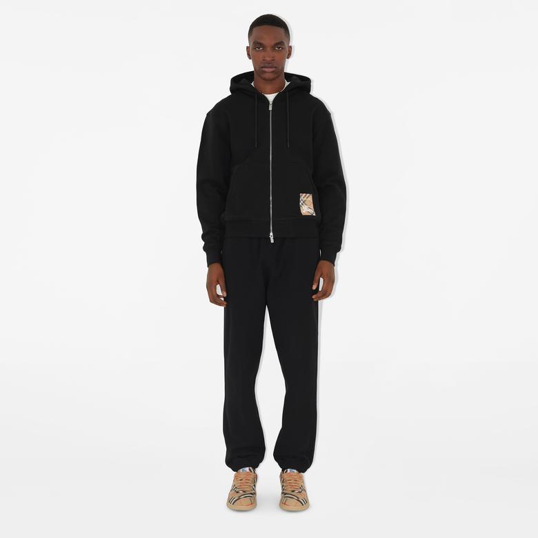 Burberry For Label Cotton Jogging Erkek Siyah Eşofman Altı