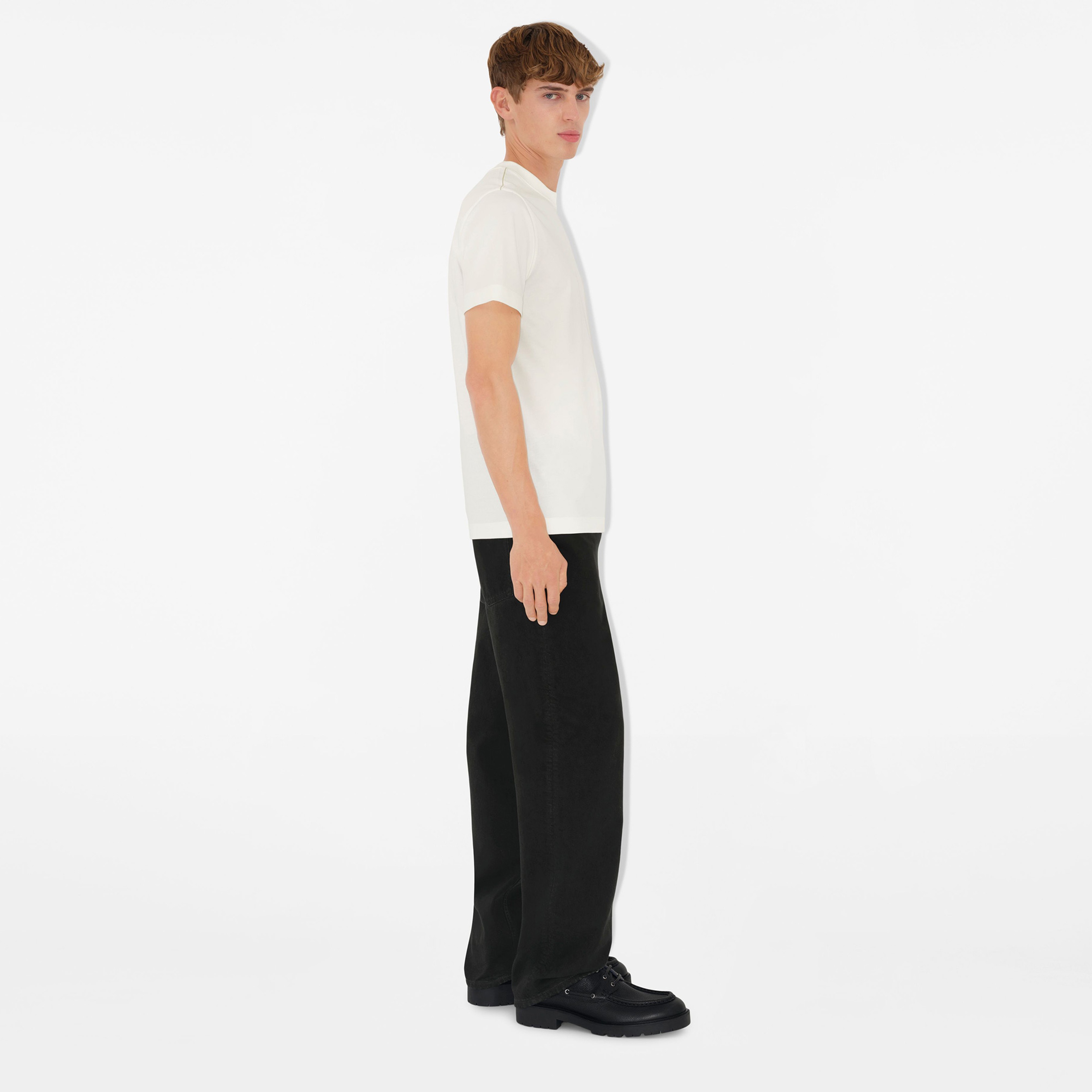 Burberry For Cotton Erkek Beyaz T-Shirt