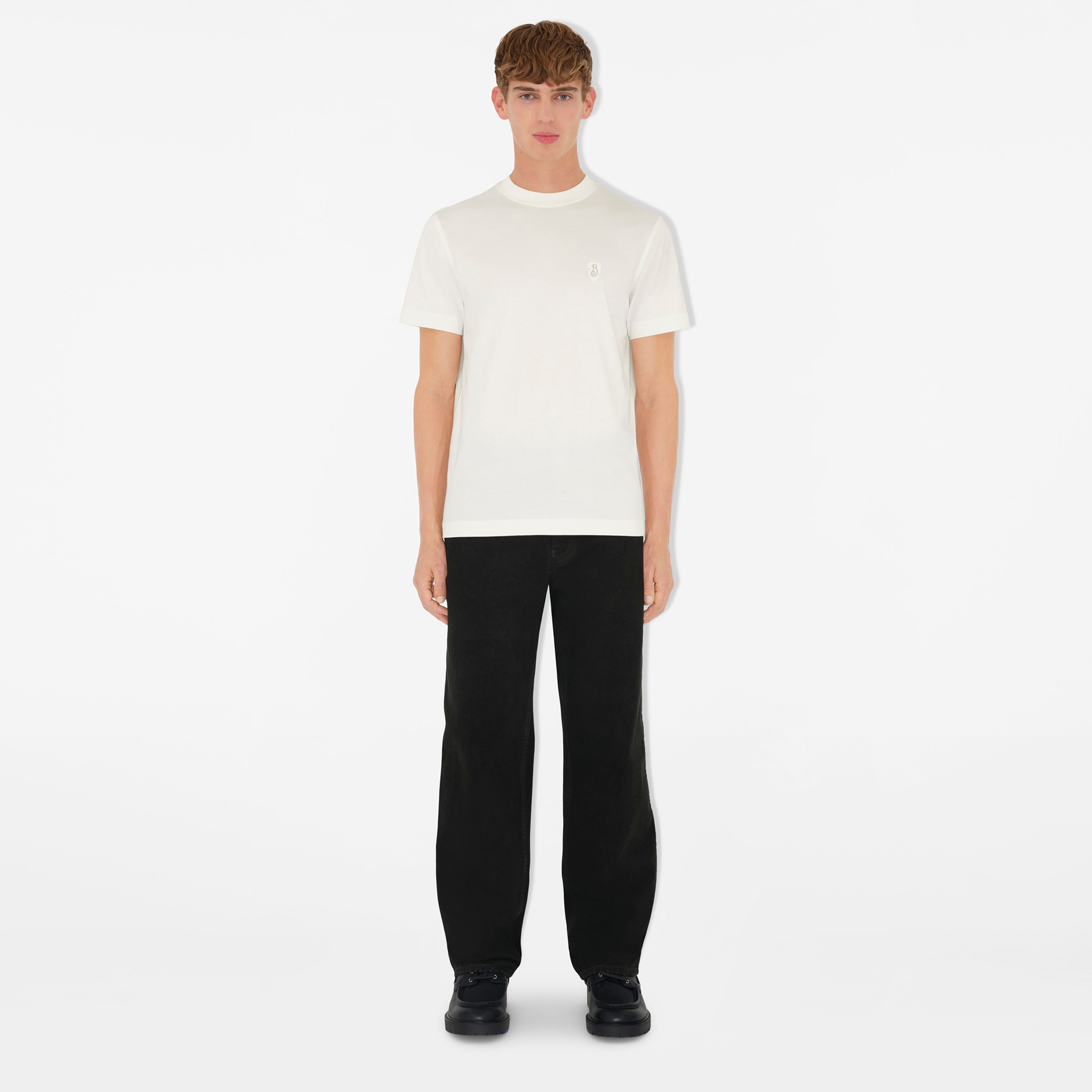 Burberry For Cotton Erkek Beyaz T-Shirt