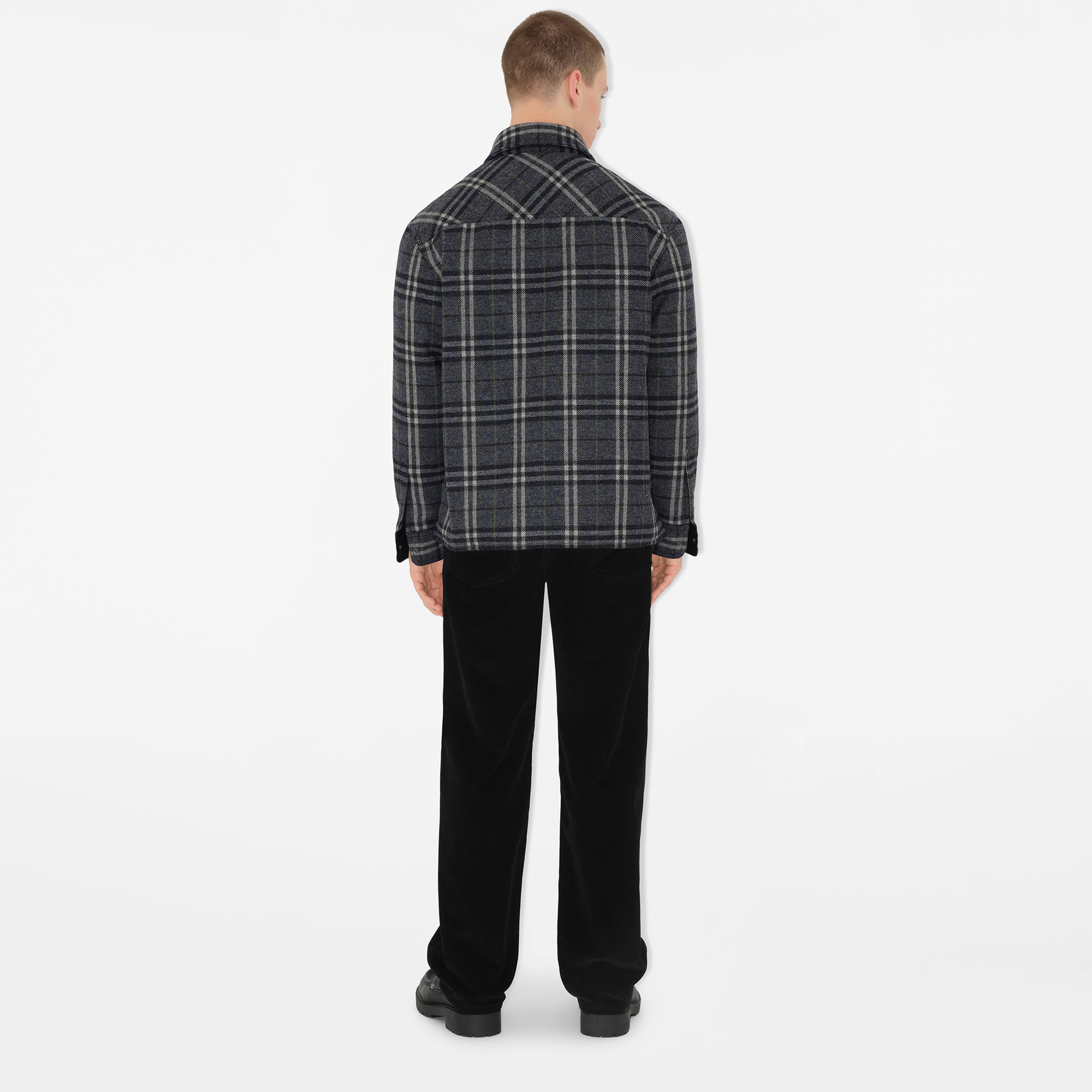 Burberry Giu Wool Overshirt Erkek Lacivert Mont