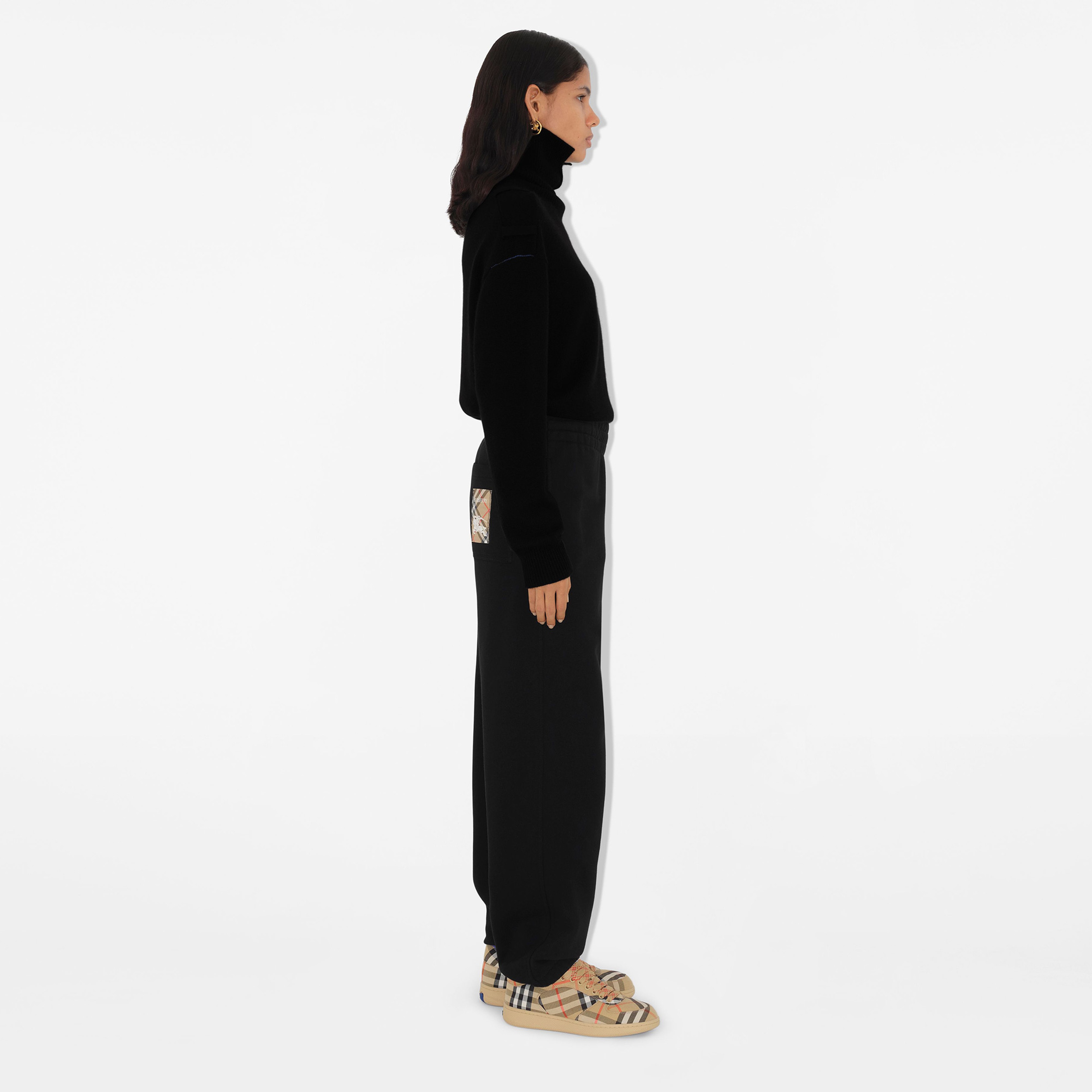 Burberry For Label Cotton Jogging Kadın Siyah Eşofman Altı