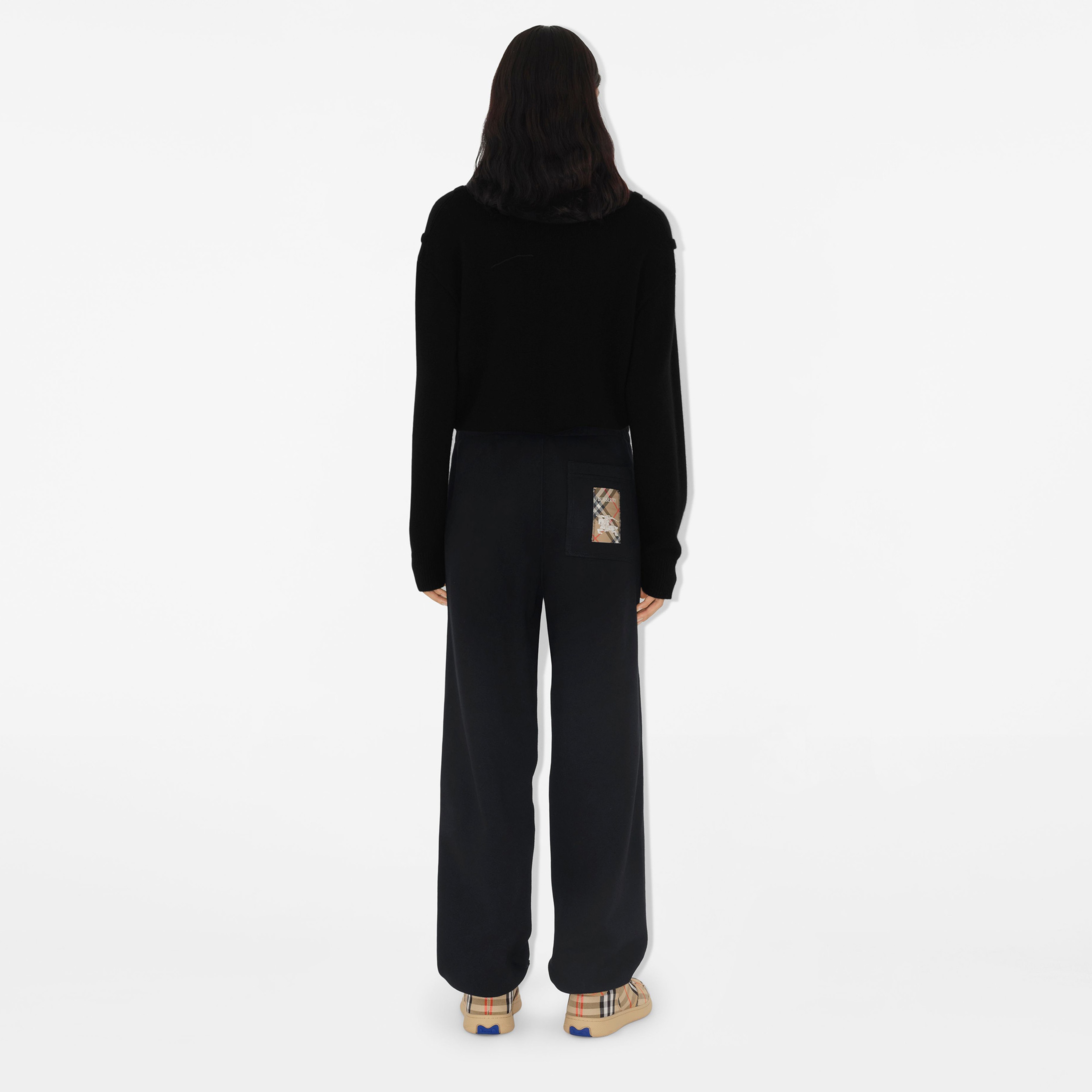 Burberry For Label Cotton Jogging Kadın Siyah Eşofman Altı