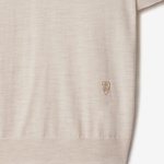 Burberry Pai Wool Top Kadın Krem Yün T-Shirt