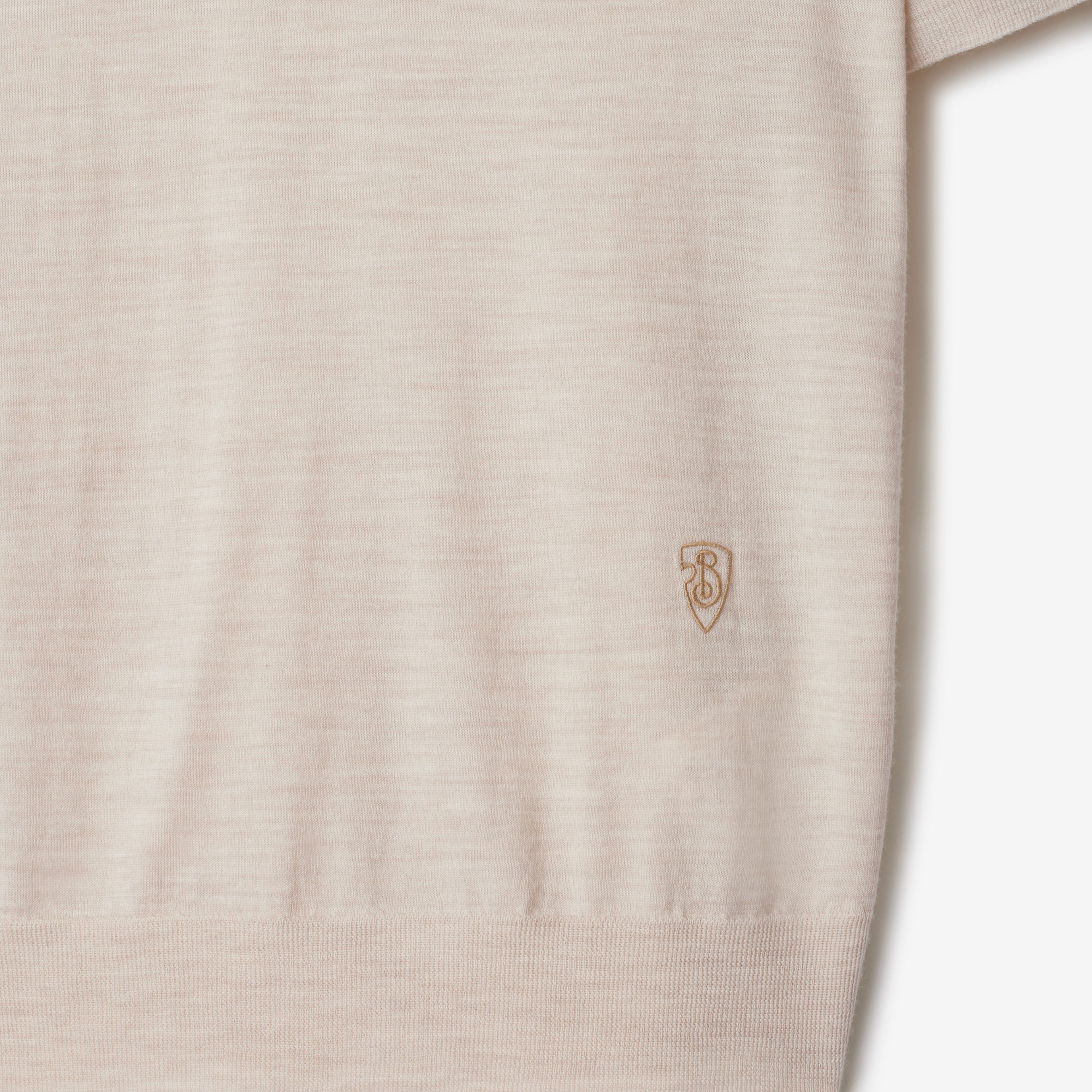 Burberry Pai Wool Top Kadın Krem Yün T-Shirt