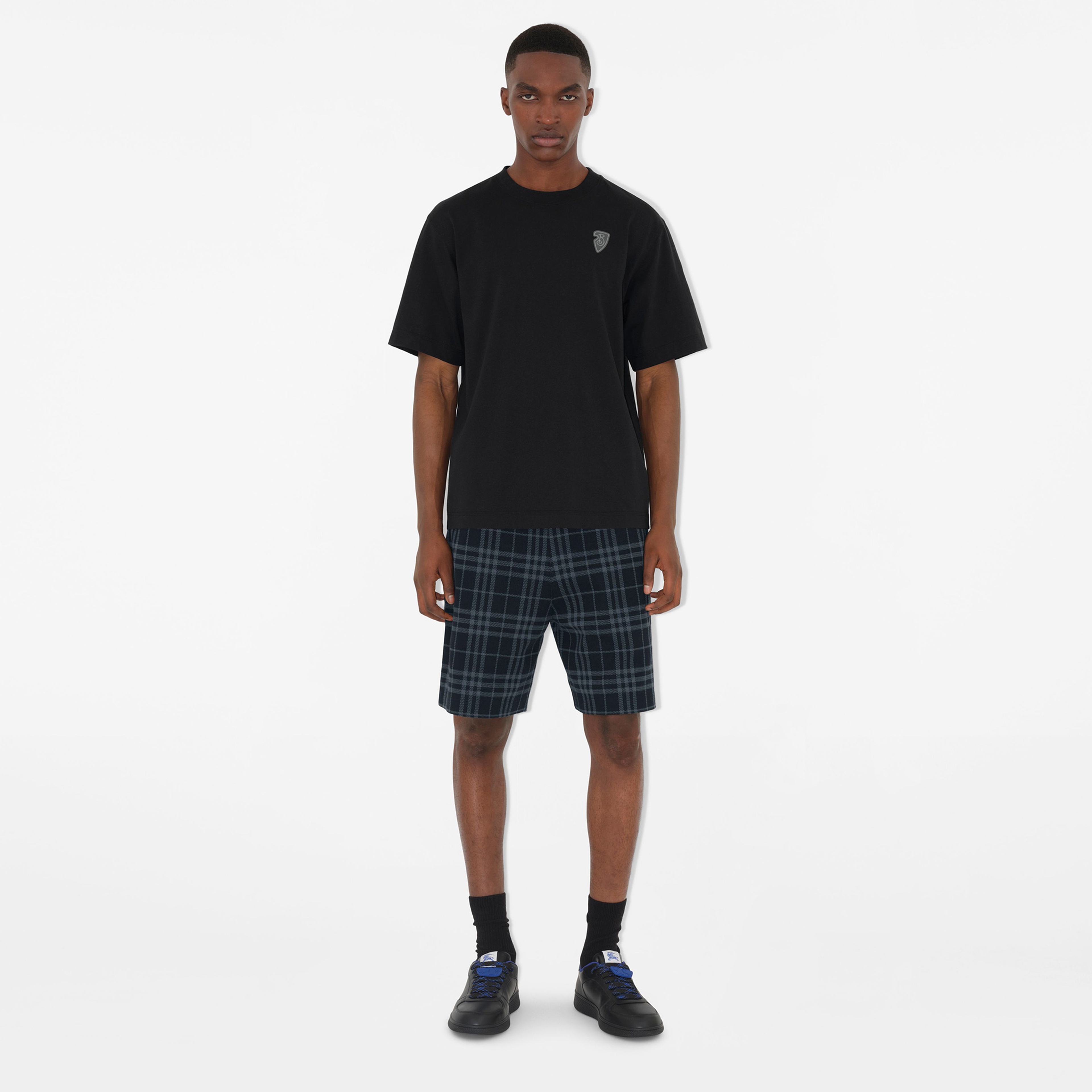 Burberry For Stretch Cotton Blend Erkek Lacivert Eşofman Altı