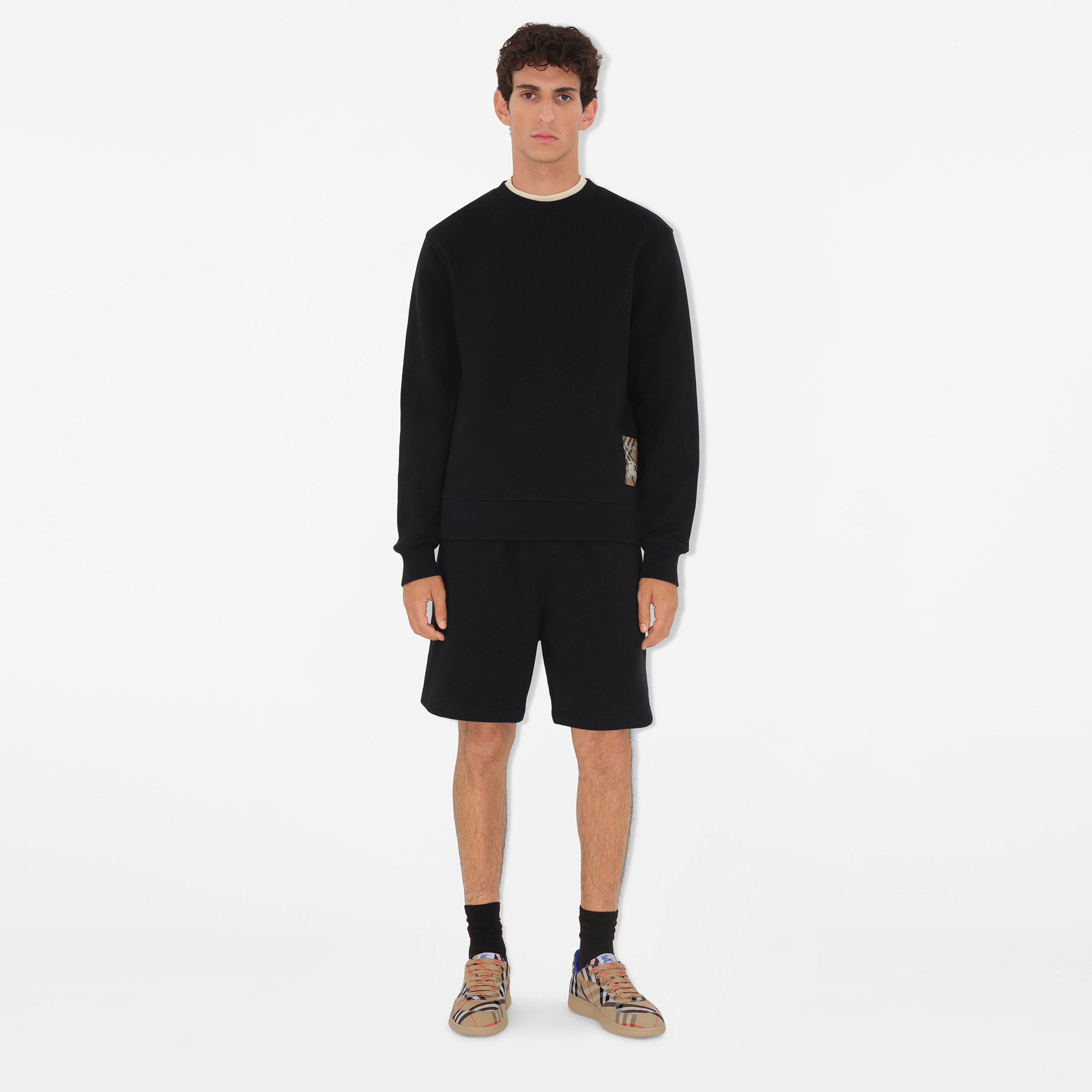 Burberry For Label Cotton Erkek Siyah Şort