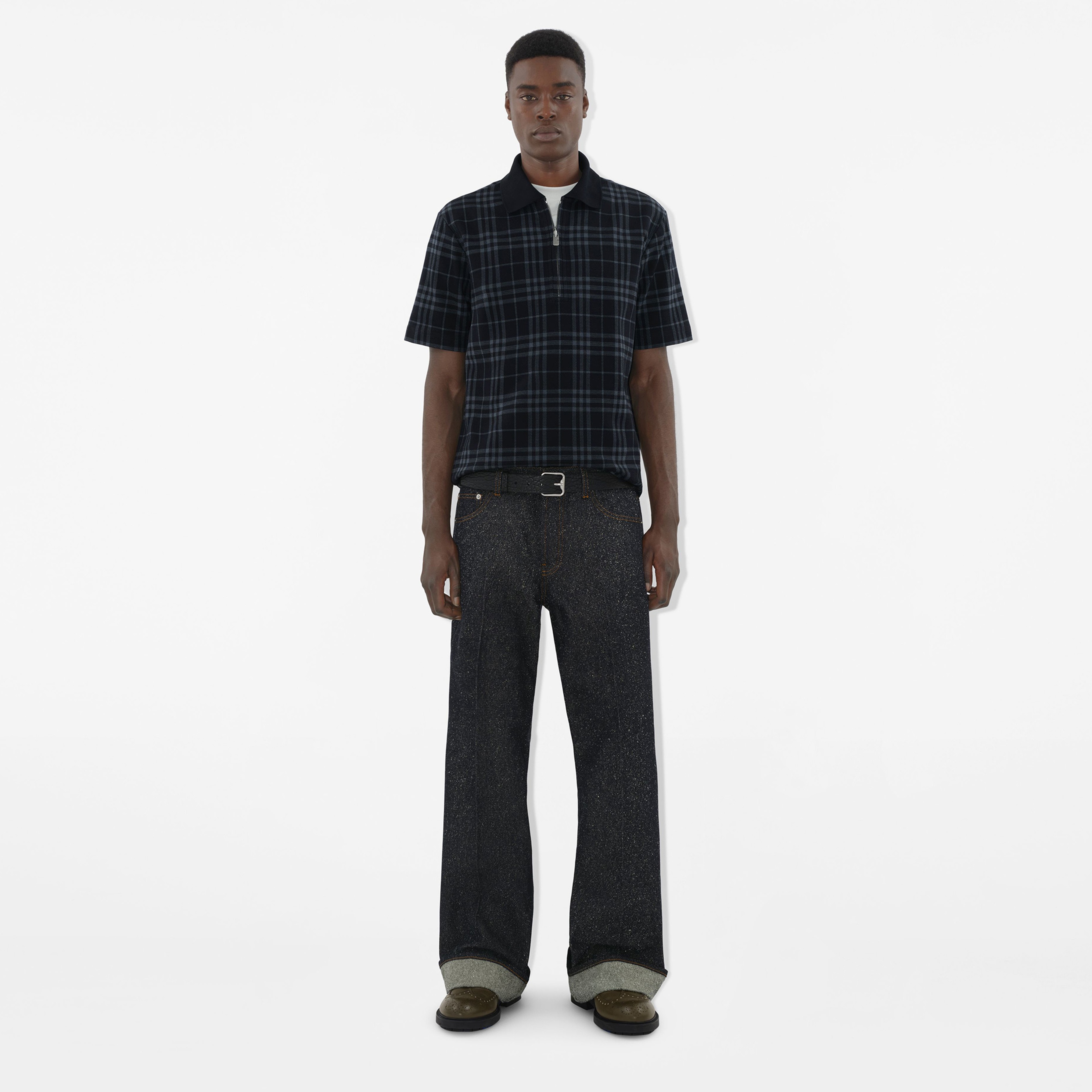 Burberry For Stretch Cotton Blend Erkek Lacivert Polo