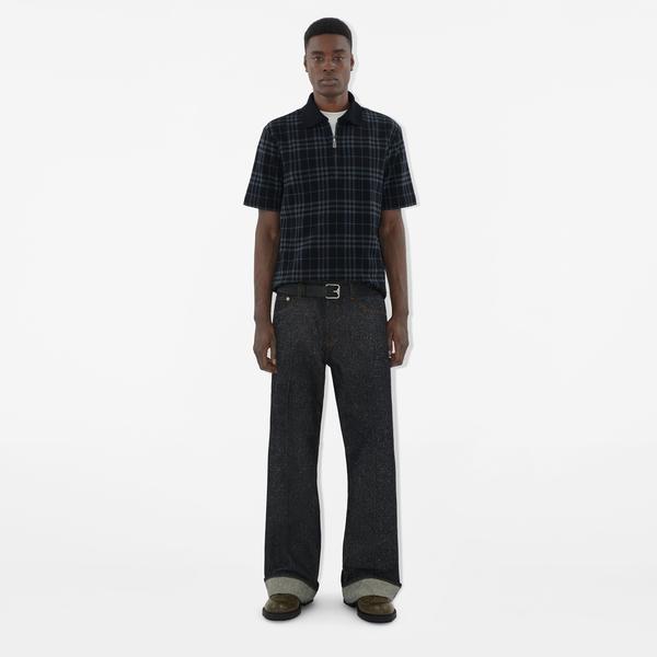 Burberry For Stretch Cotton Blend Erkek Lacivert Polo