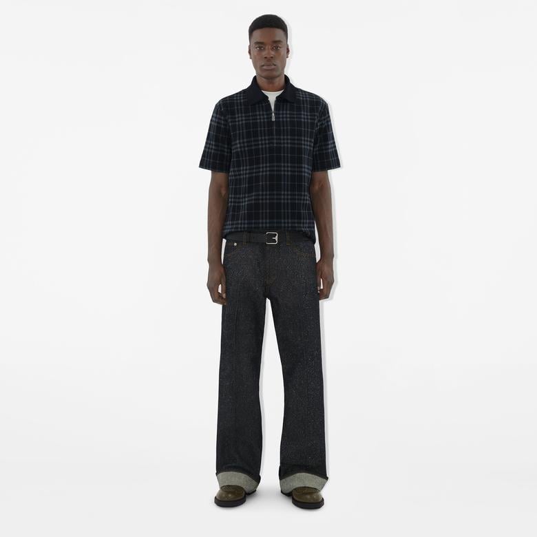 Burberry For Stretch Cotton Blend Erkek Lacivert Polo