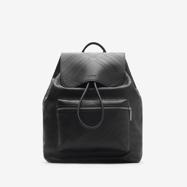 Burberry E5L Embossed Erkek Siyah Sırt Çantası