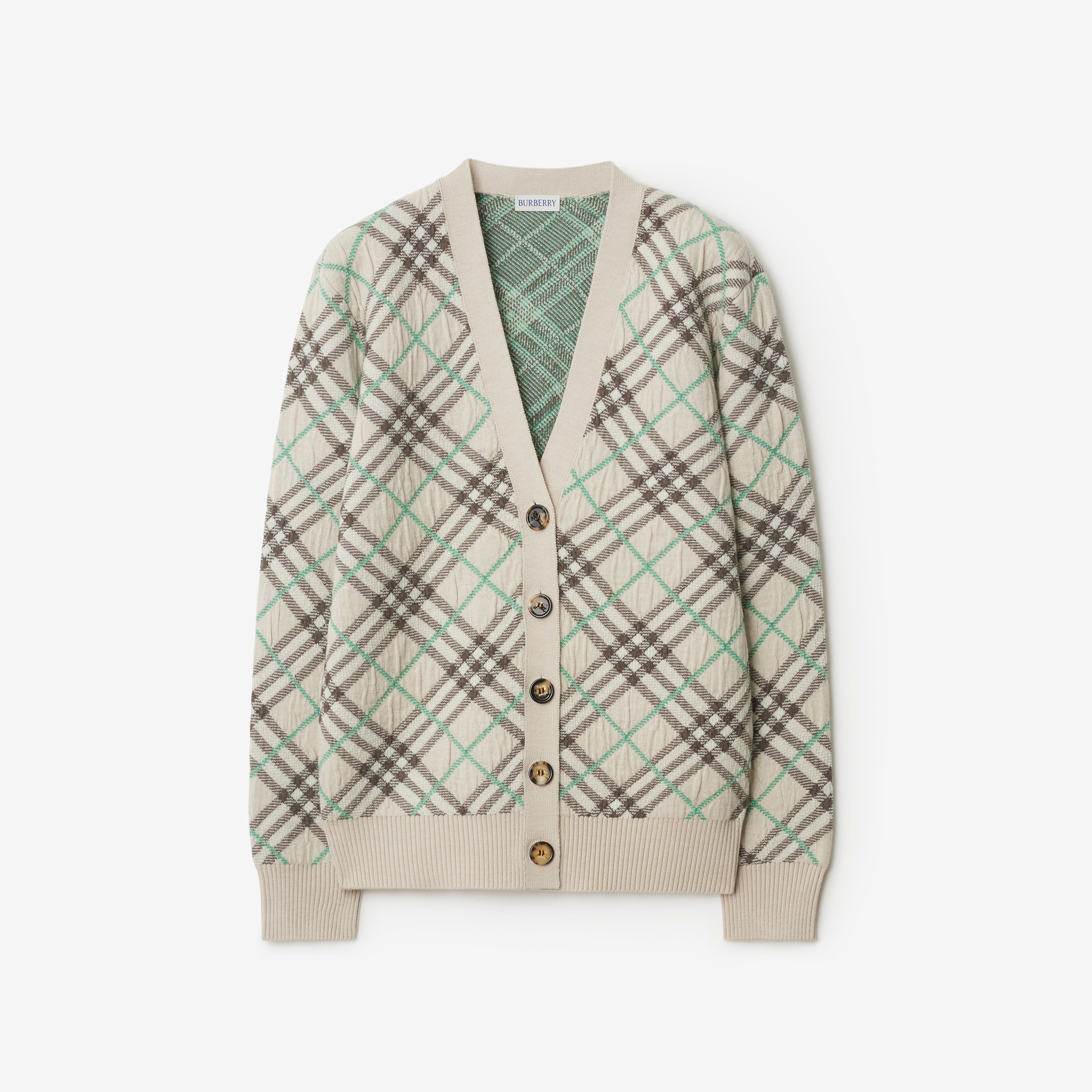 Burberry Smt Wool Mohair Blend Cardigan Kadın Bej Hırka
