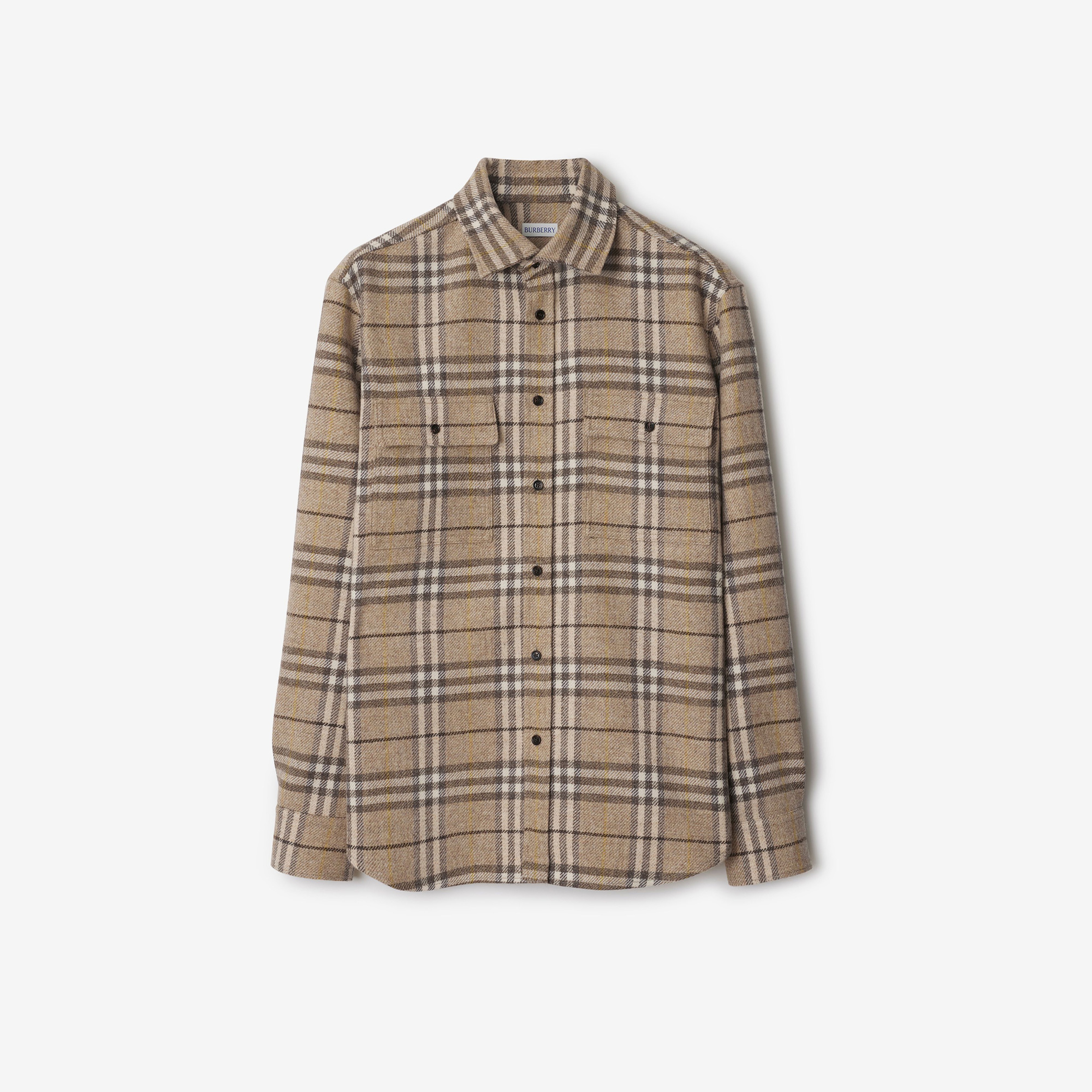 Burberry Ros Oversized Wool Erkek Bej Gömlek