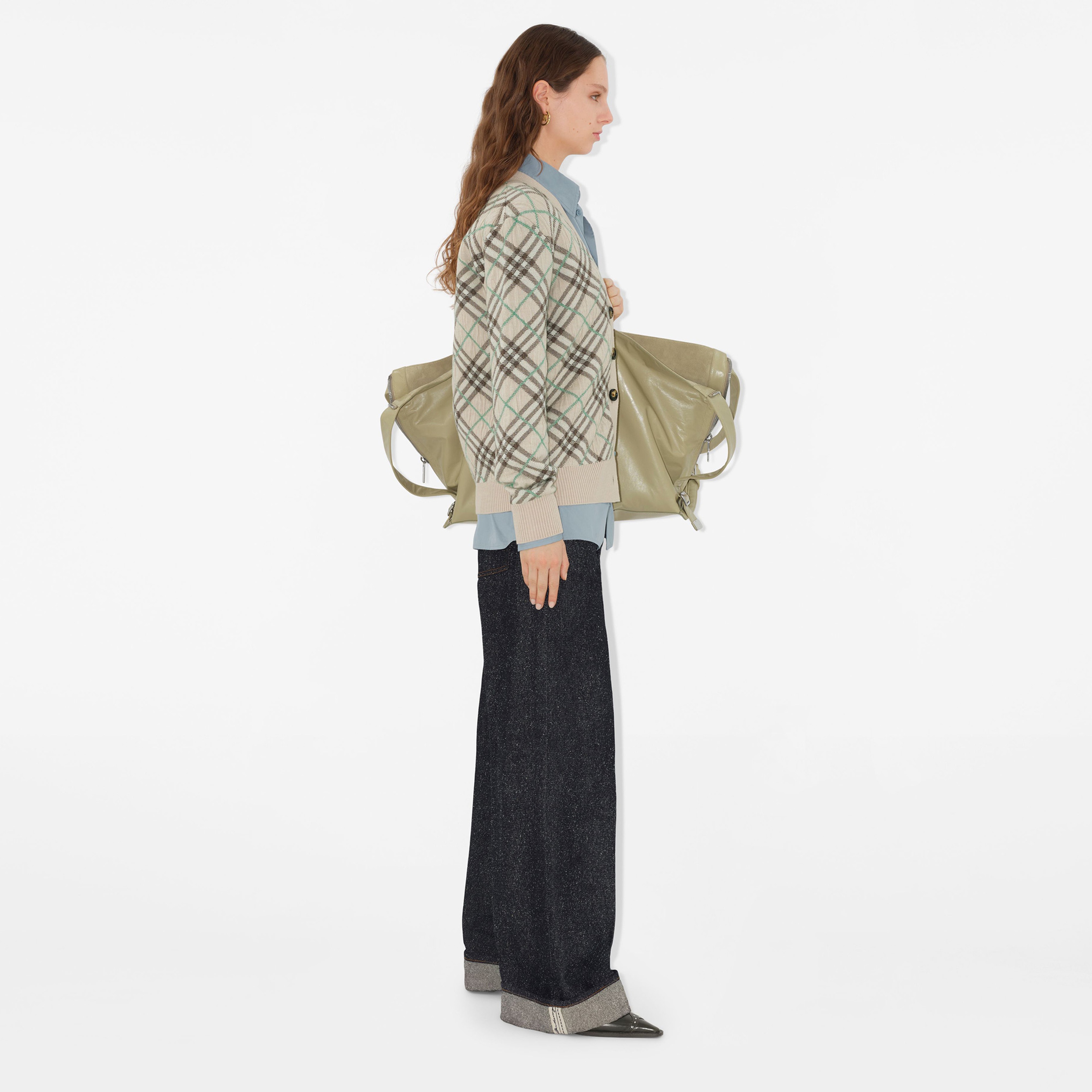 Burberry Smt Wool Mohair Blend Cardigan Kadın Bej Hırka