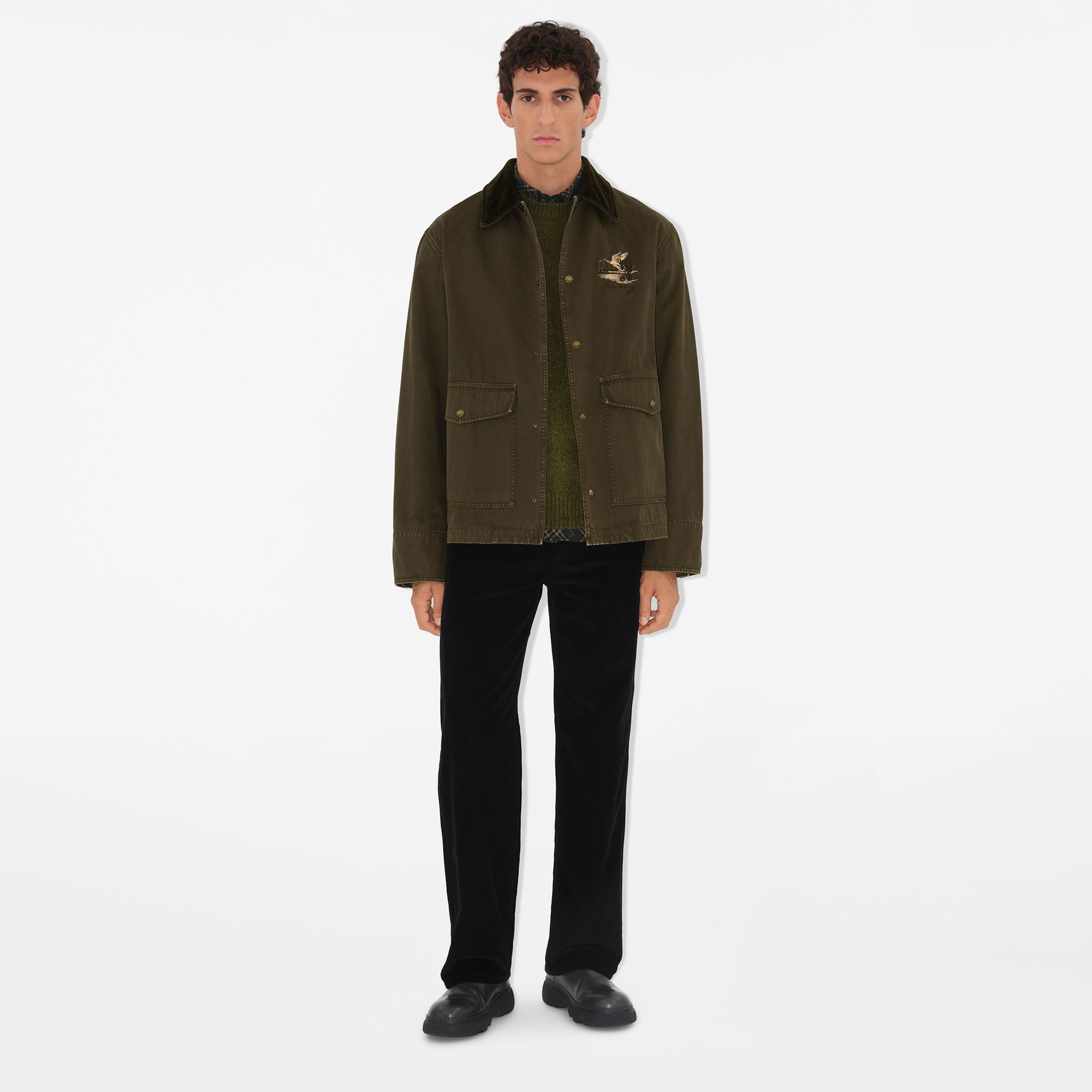 Burberry Casual Cotton Field Erkek Haki Mont