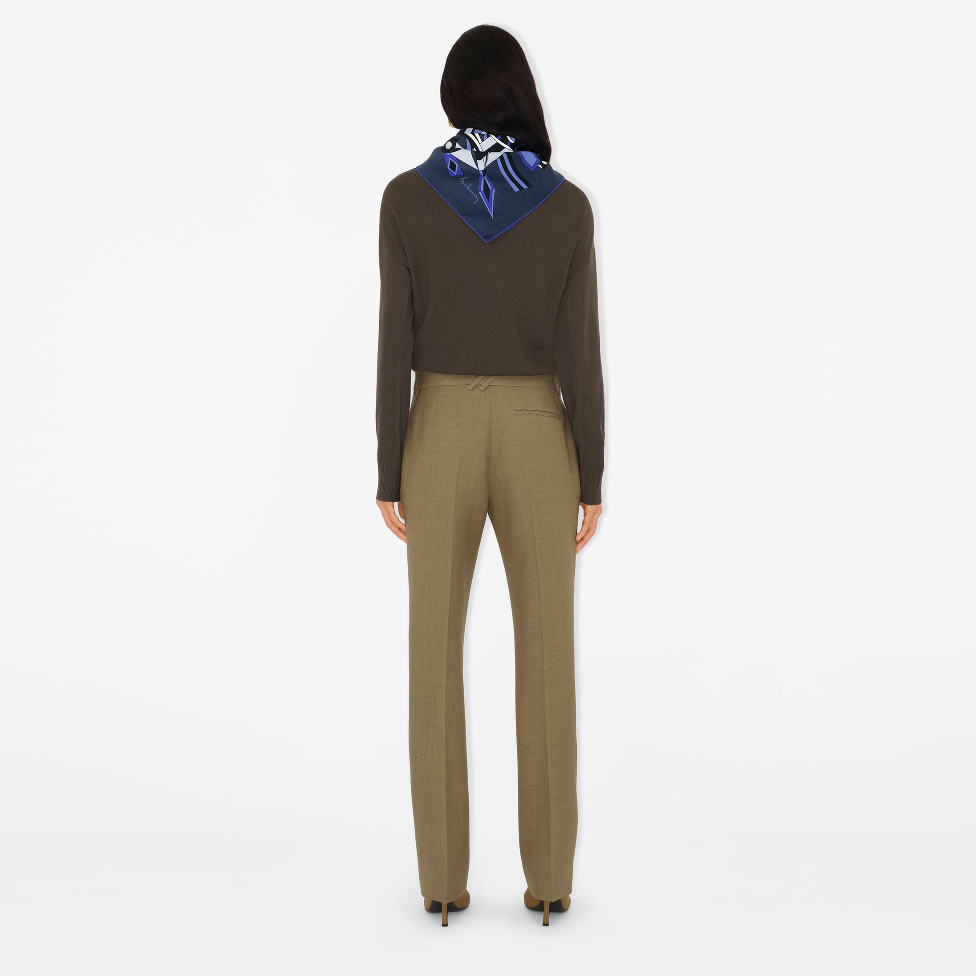 Burberry Carousel Silk Kadın Mavi Şal
