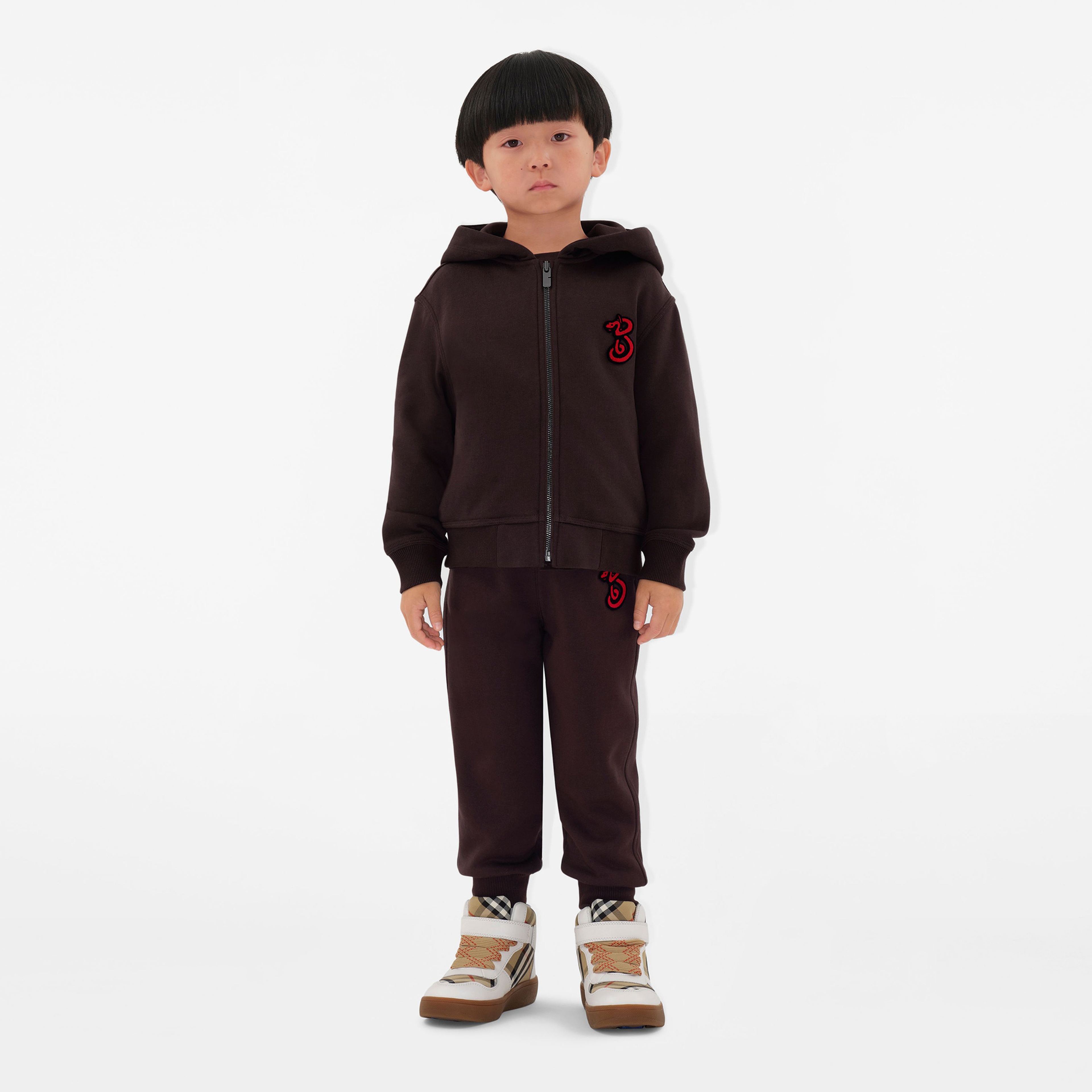 Burberry Clyde Snake Cotton Zip Çocuk Siyah Hoodie