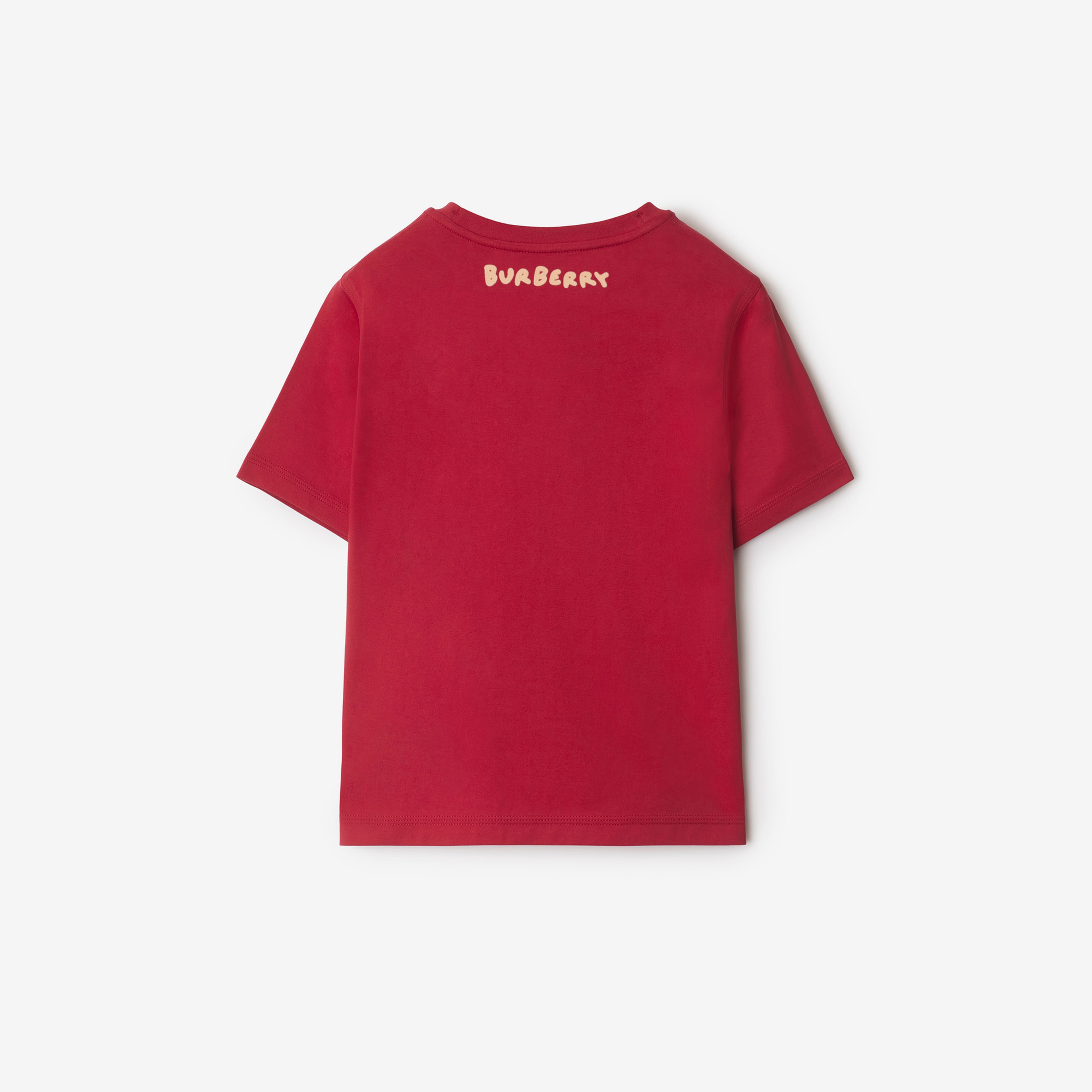 Burberry Cedar Snake Cotton Çocuk Kırmızı T-Shirt