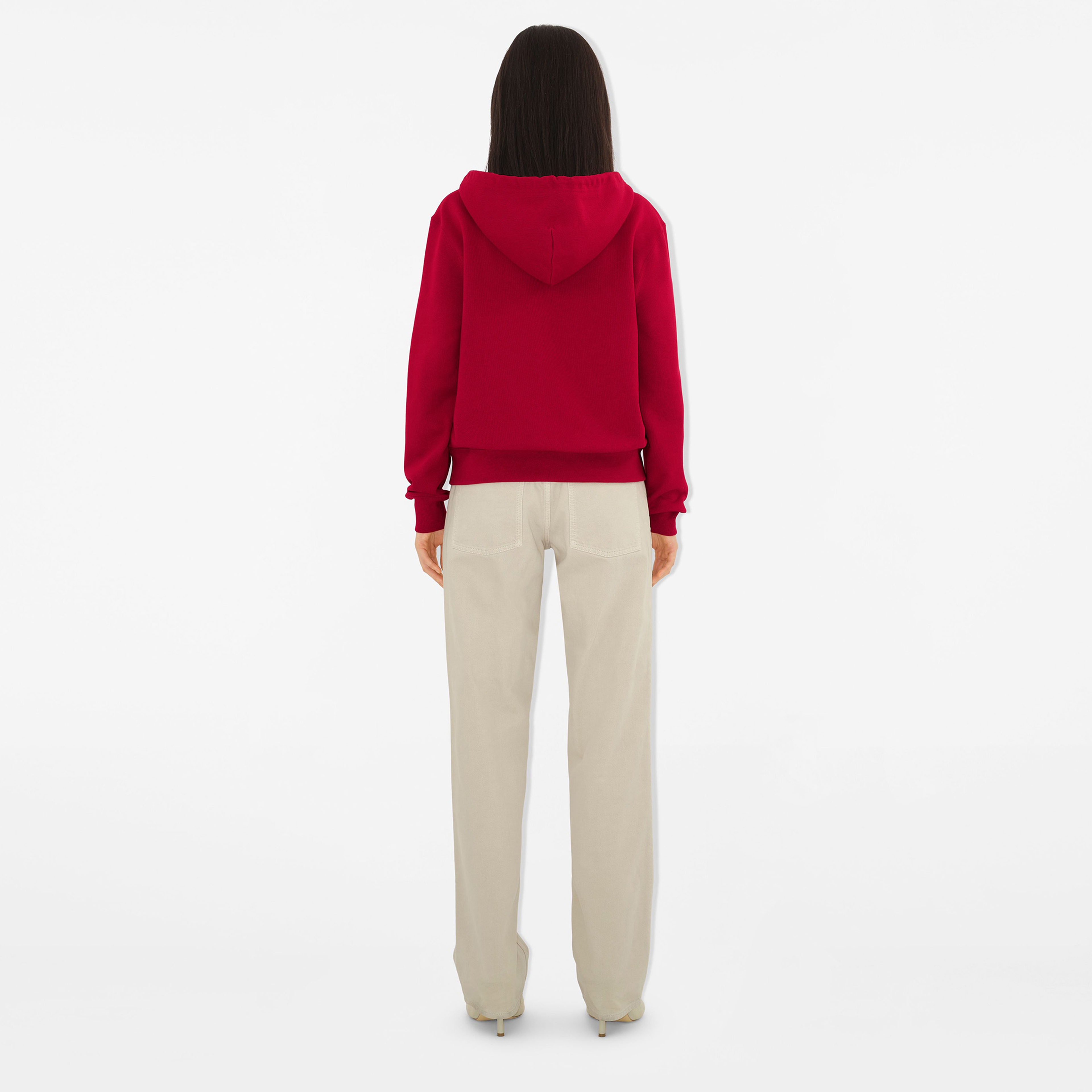 Burberry Lny25 Ots Snake Cotton Zip Kadın Kırmızı Hoodie