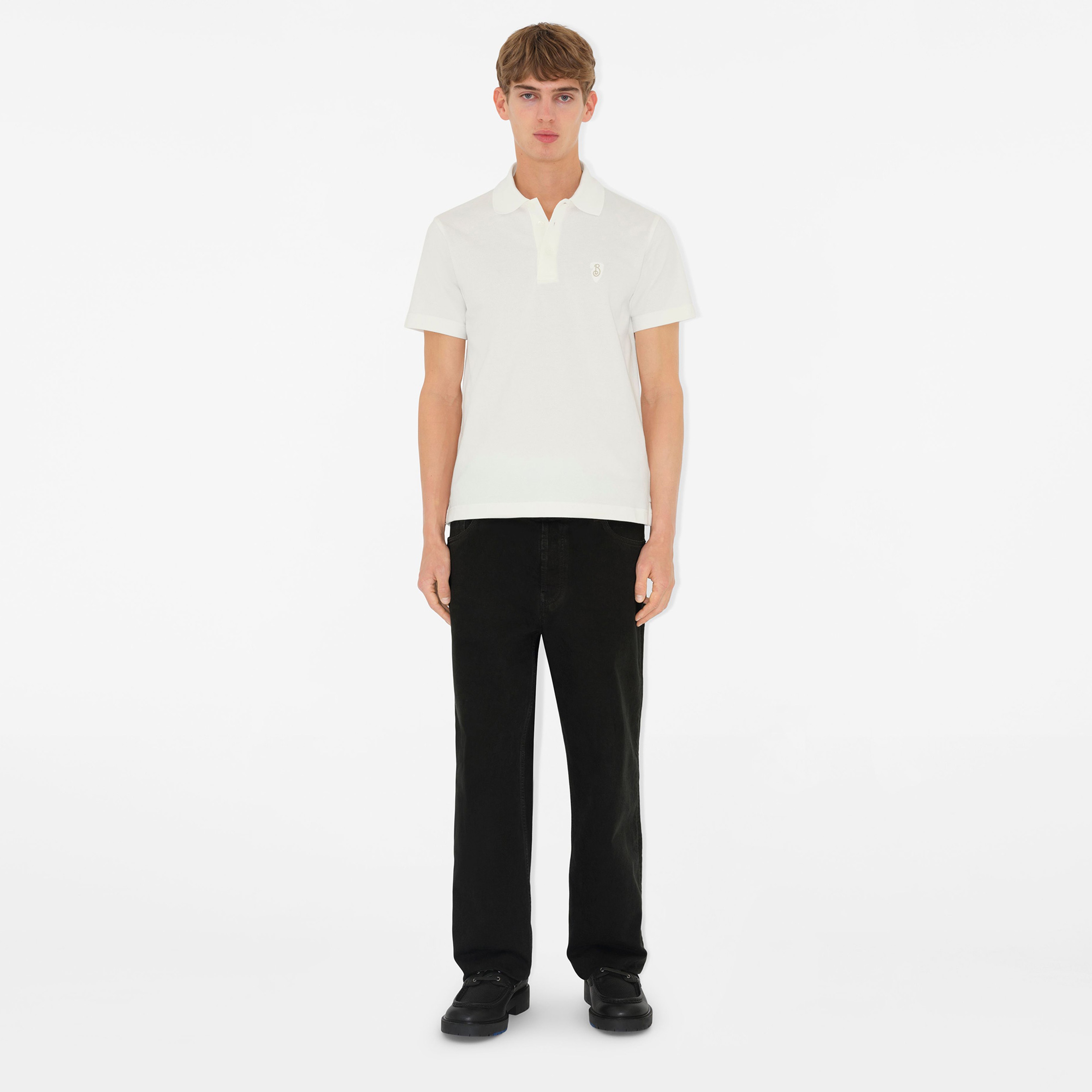 Burberry For Cotton Erkek Beyaz Polo