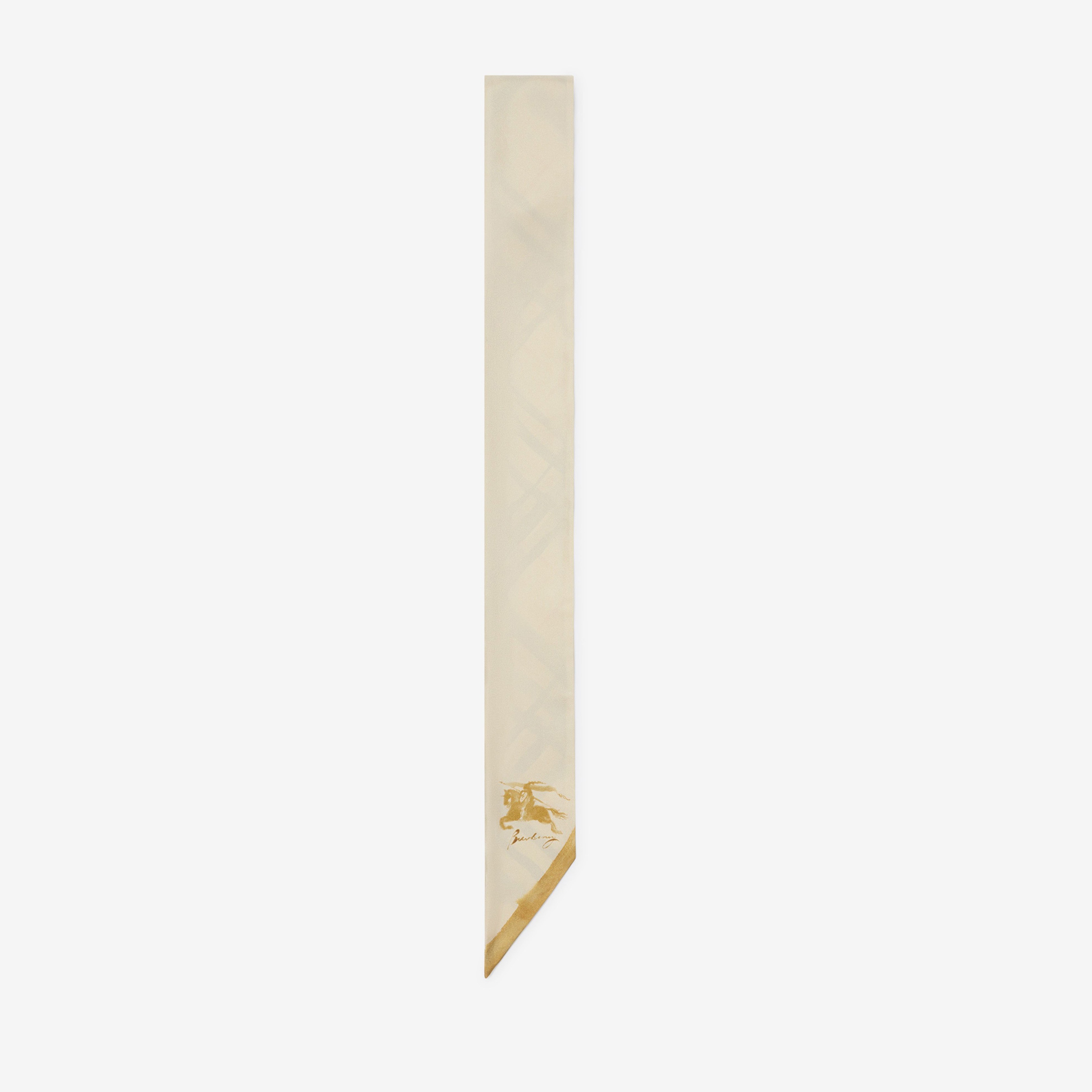 Burberry Col Skinny Reversible Silk Kadın Krem Şal