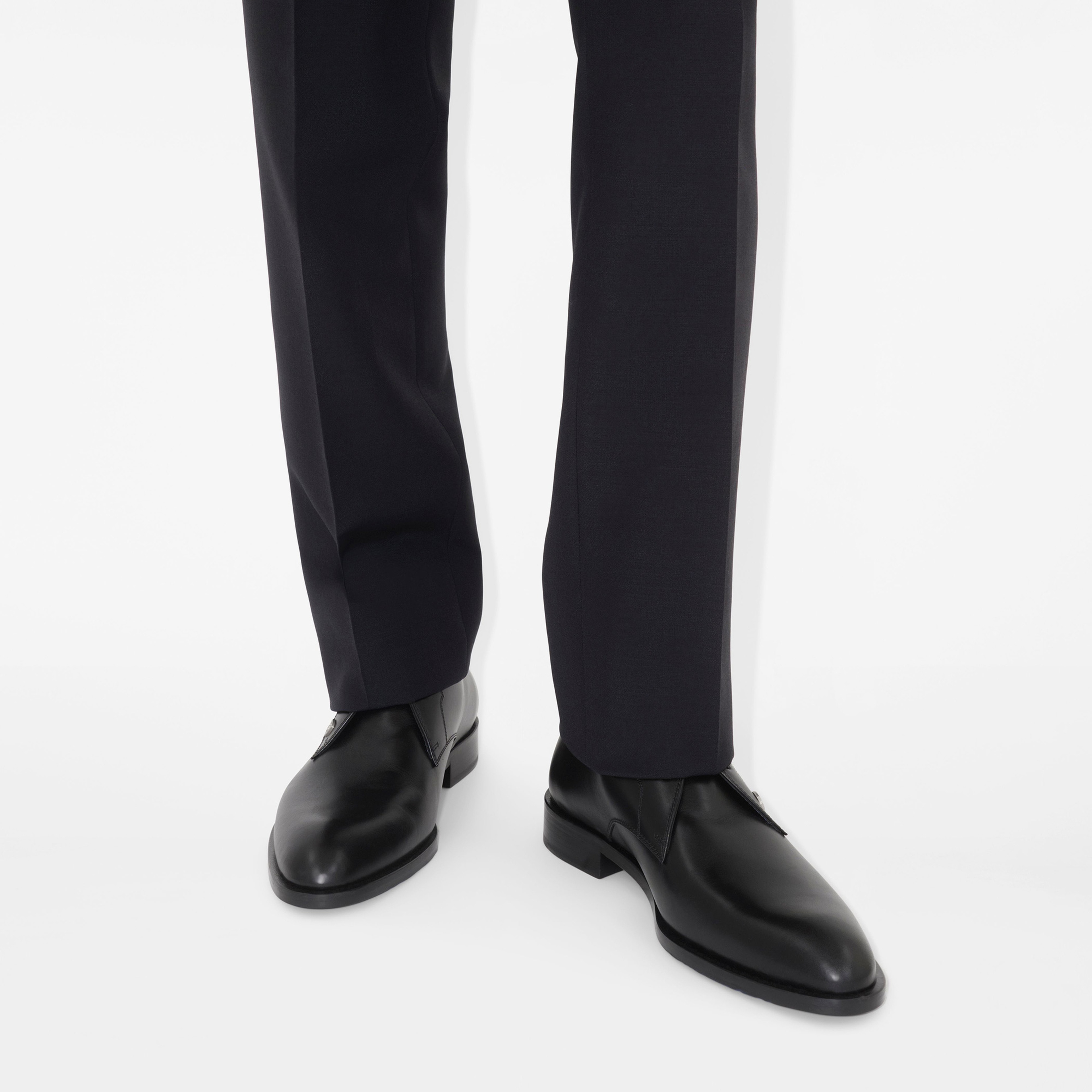 Burberry Lace Up Leather Carlyle Derby Erkek Siyah Günlük Ayakkabı