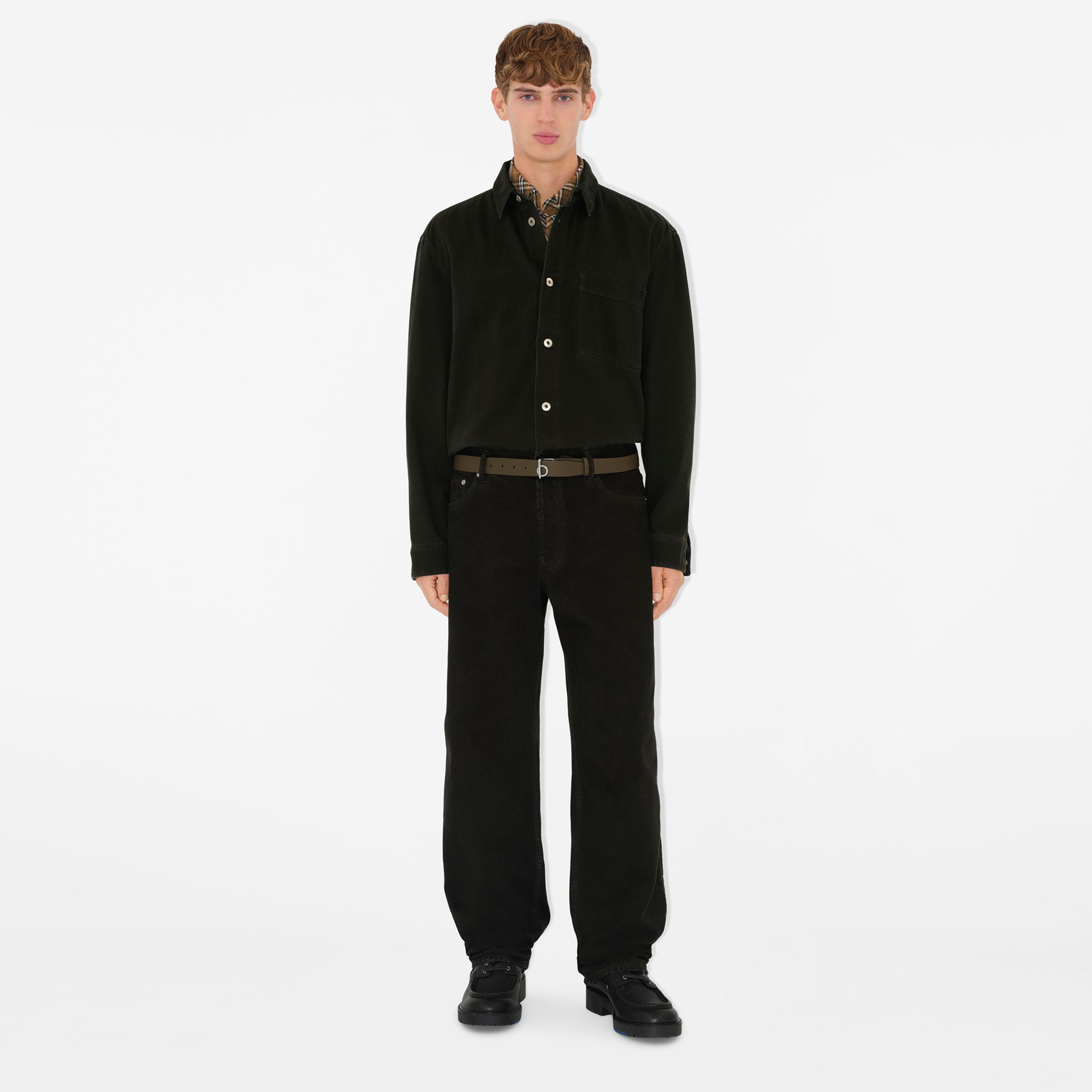 Burberry Pro Relaxed Fit Denim Erkek Siyah Gömlek