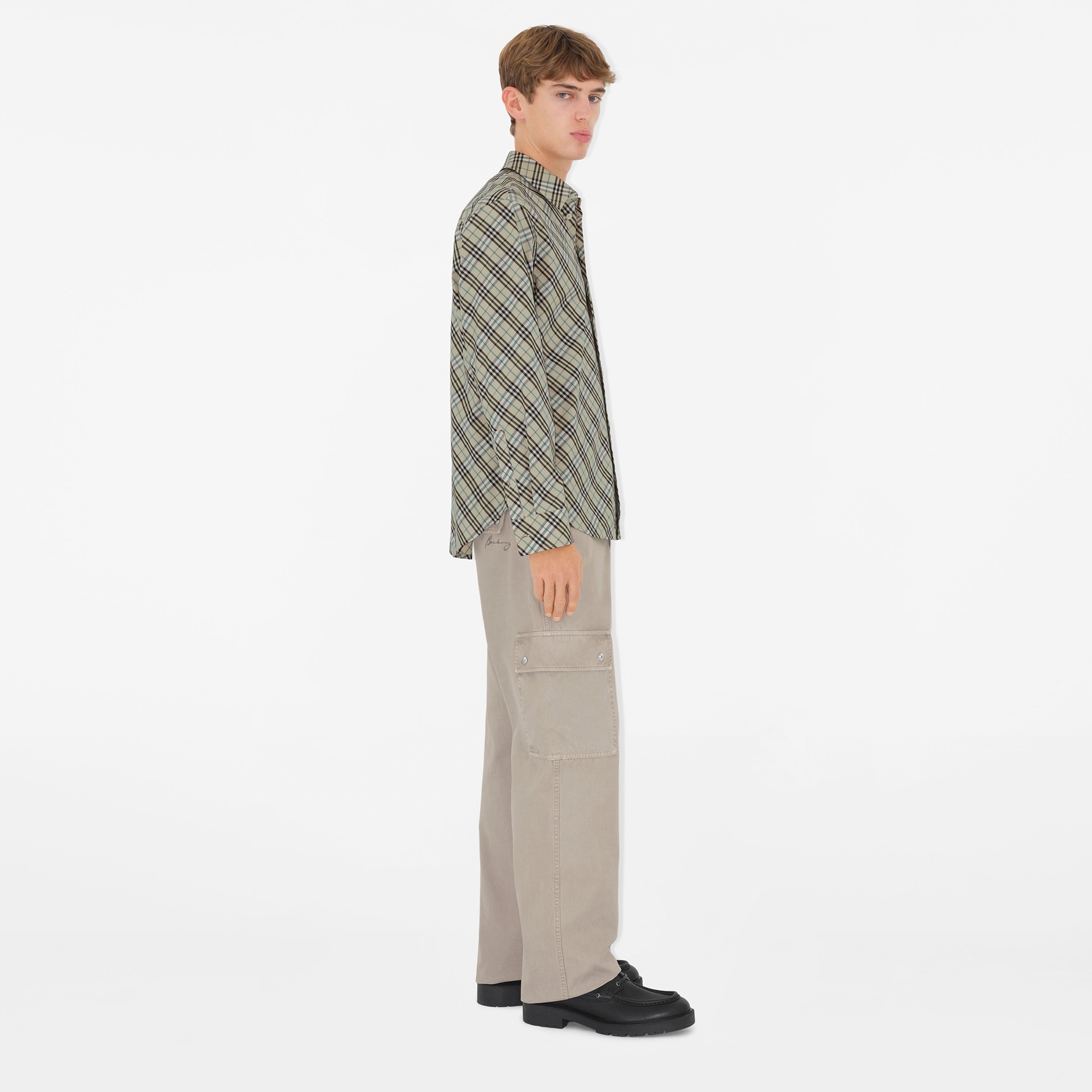 Burberry Sip Relaxed Fit Cotton Erkek Bej Gömlek