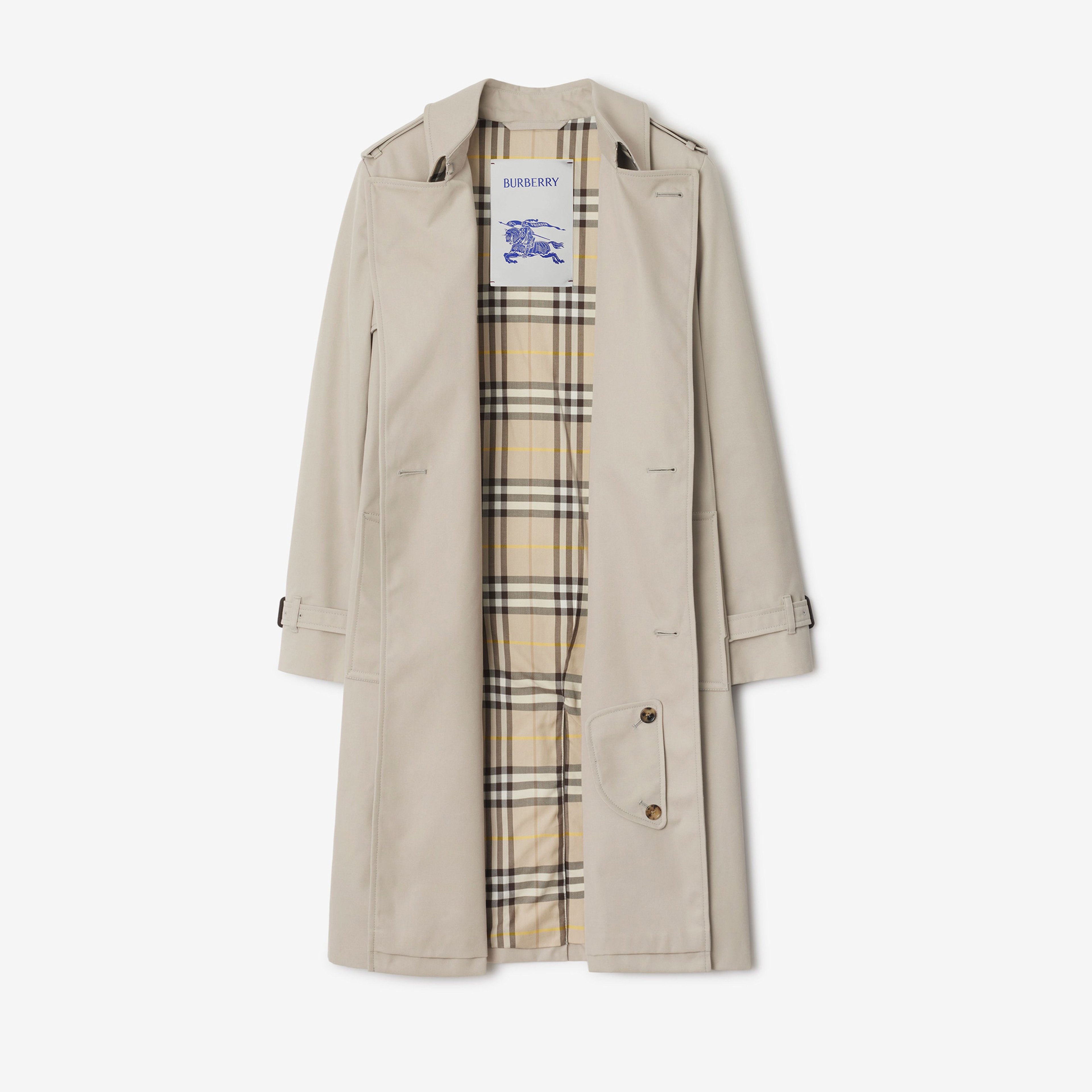 Burberry Cas Mid-Length Cotton Blend Kadın Krem Trençkot