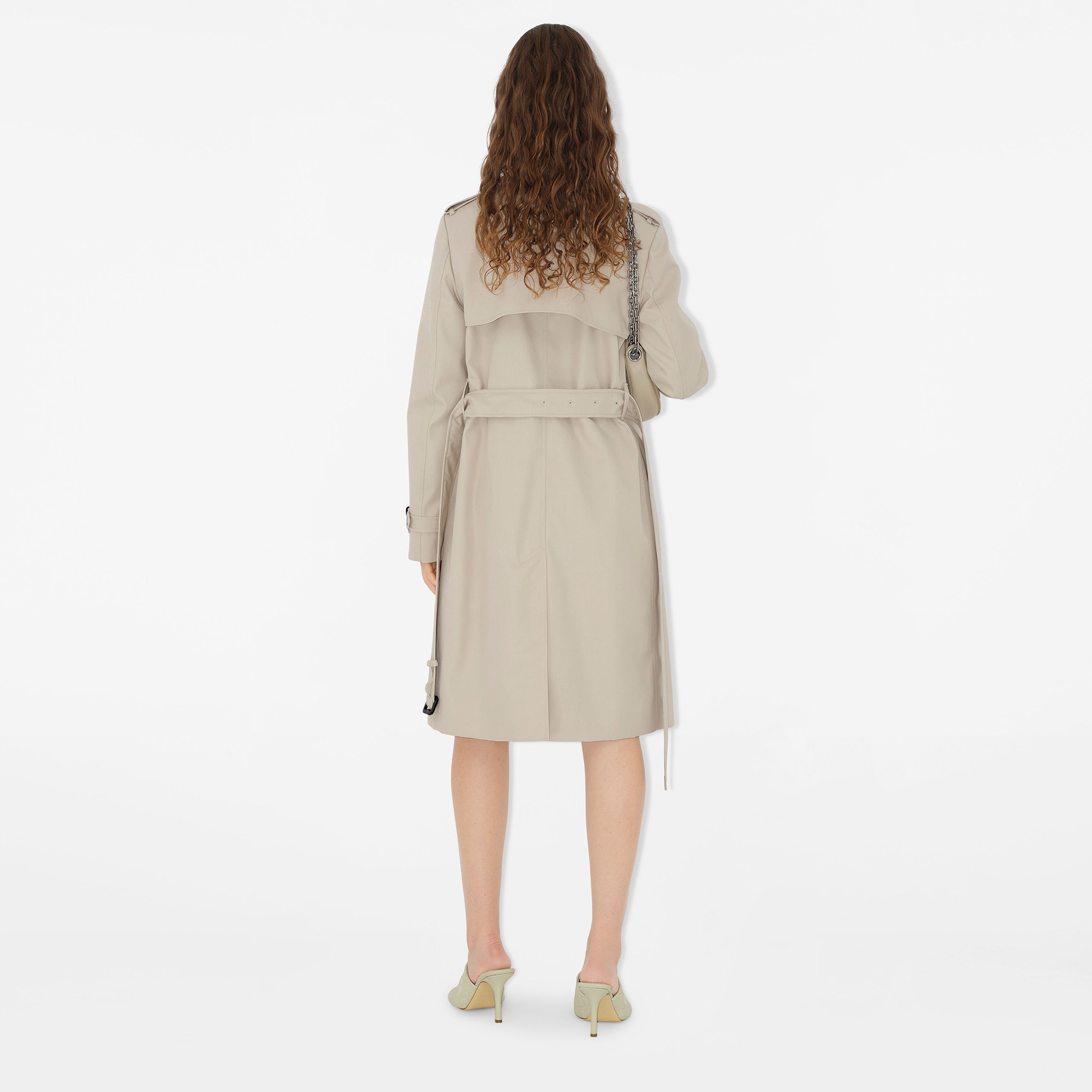 Burberry Cas Mid-Length Cotton Blend Kadın Krem Trençkot