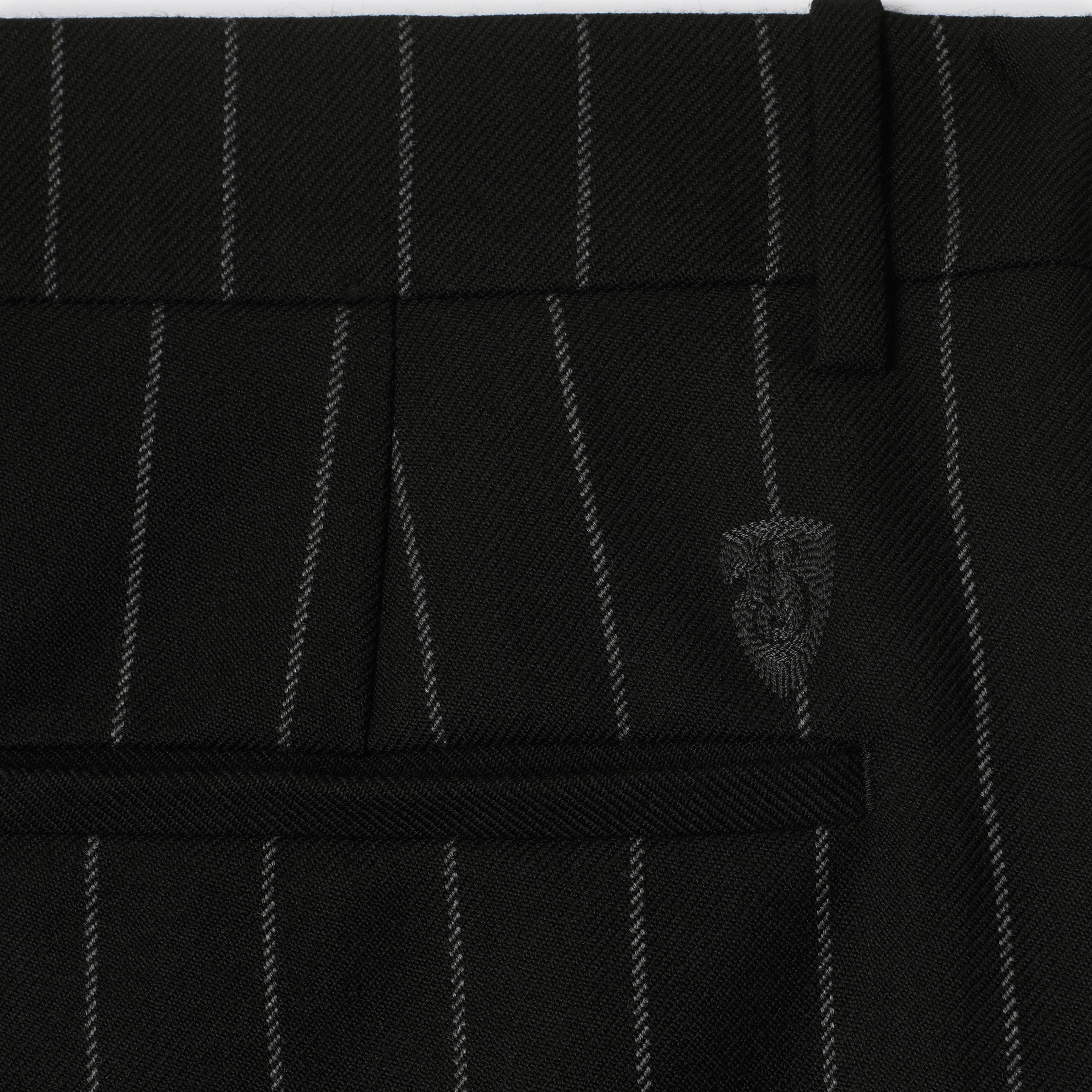 Burberry Pinstriped Wool Tailored Erkek Lacivert Pantolon