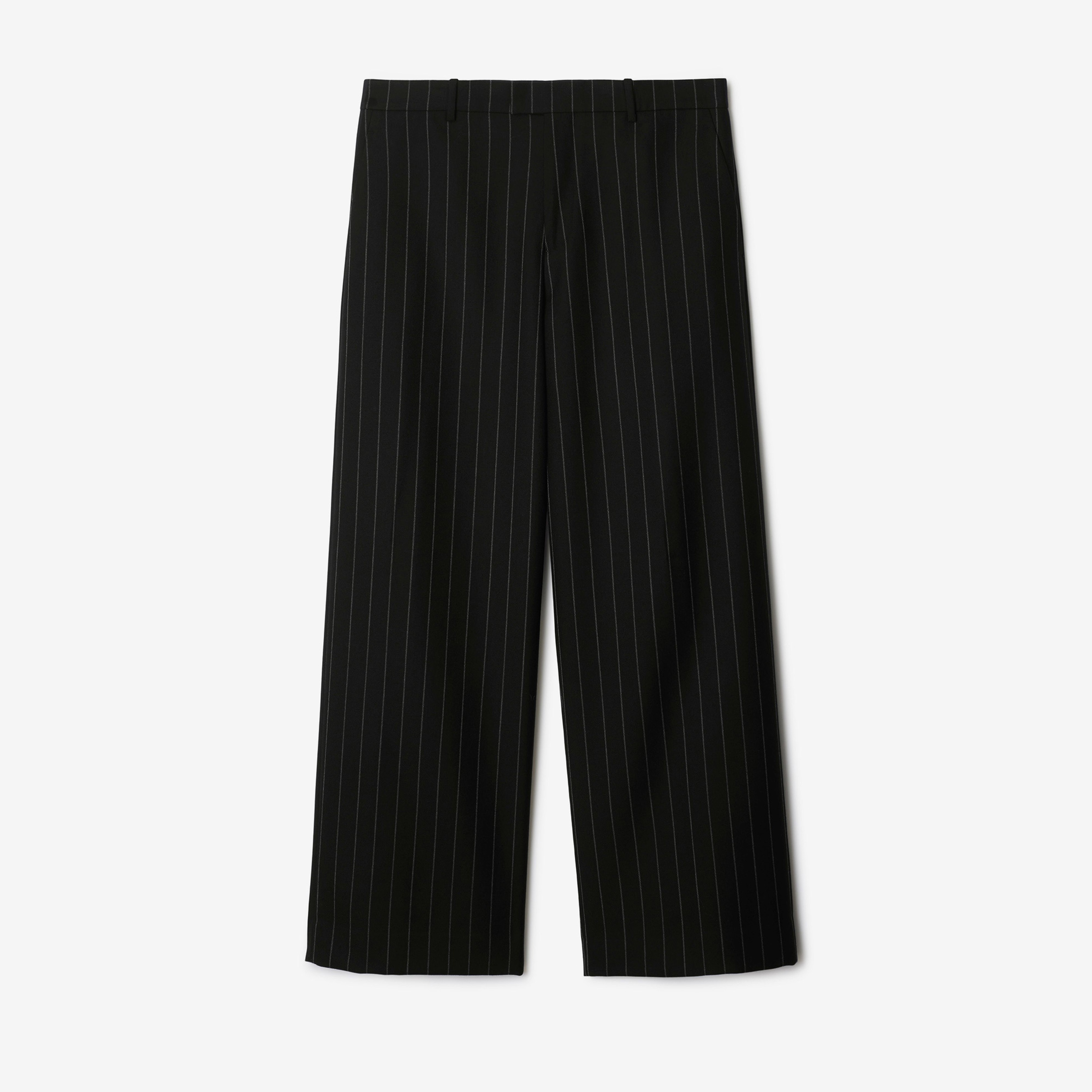 Burberry Pinstriped Wool Tailored Erkek Lacivert Pantolon