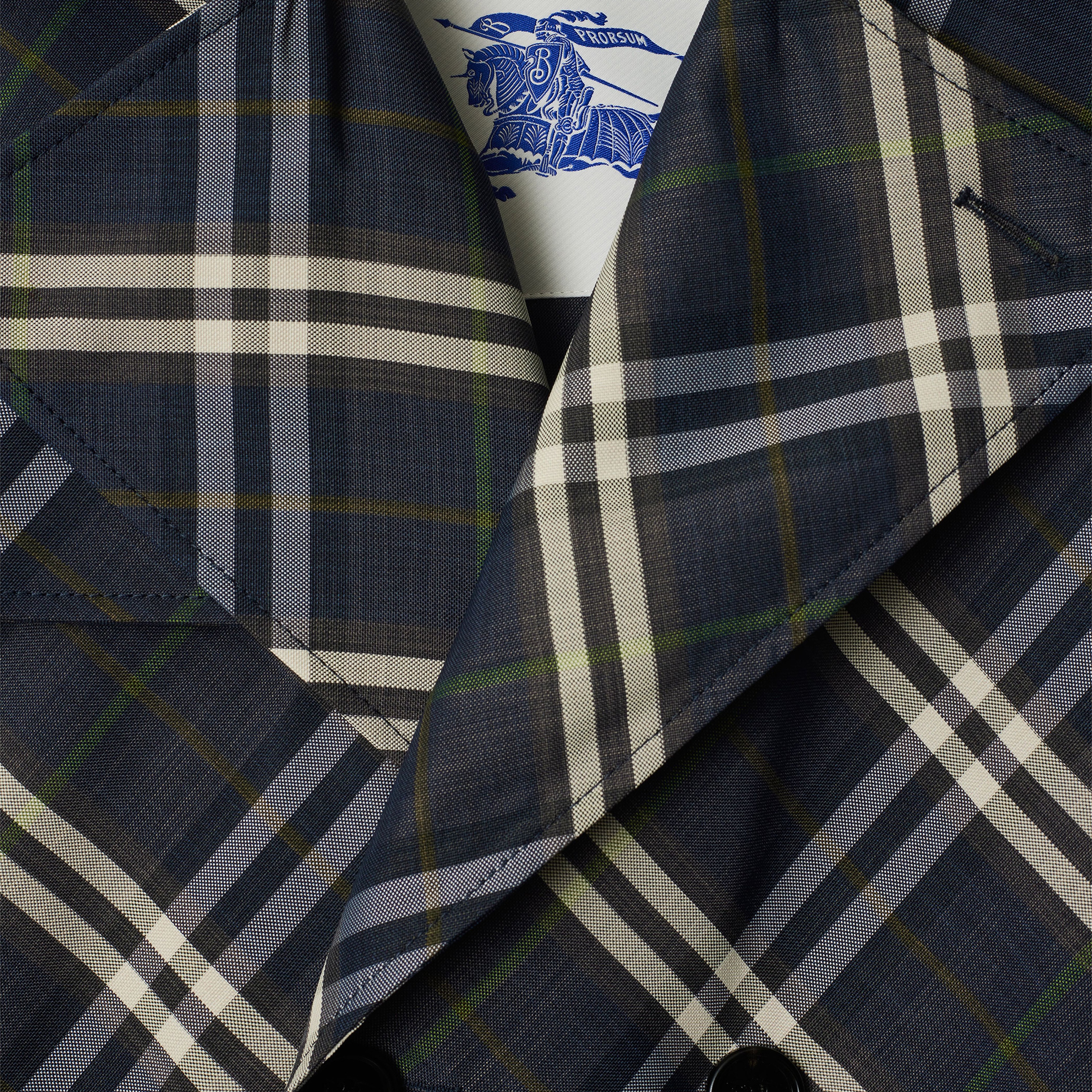 Burberry Cas Long Erkek Lacivert Trençkot